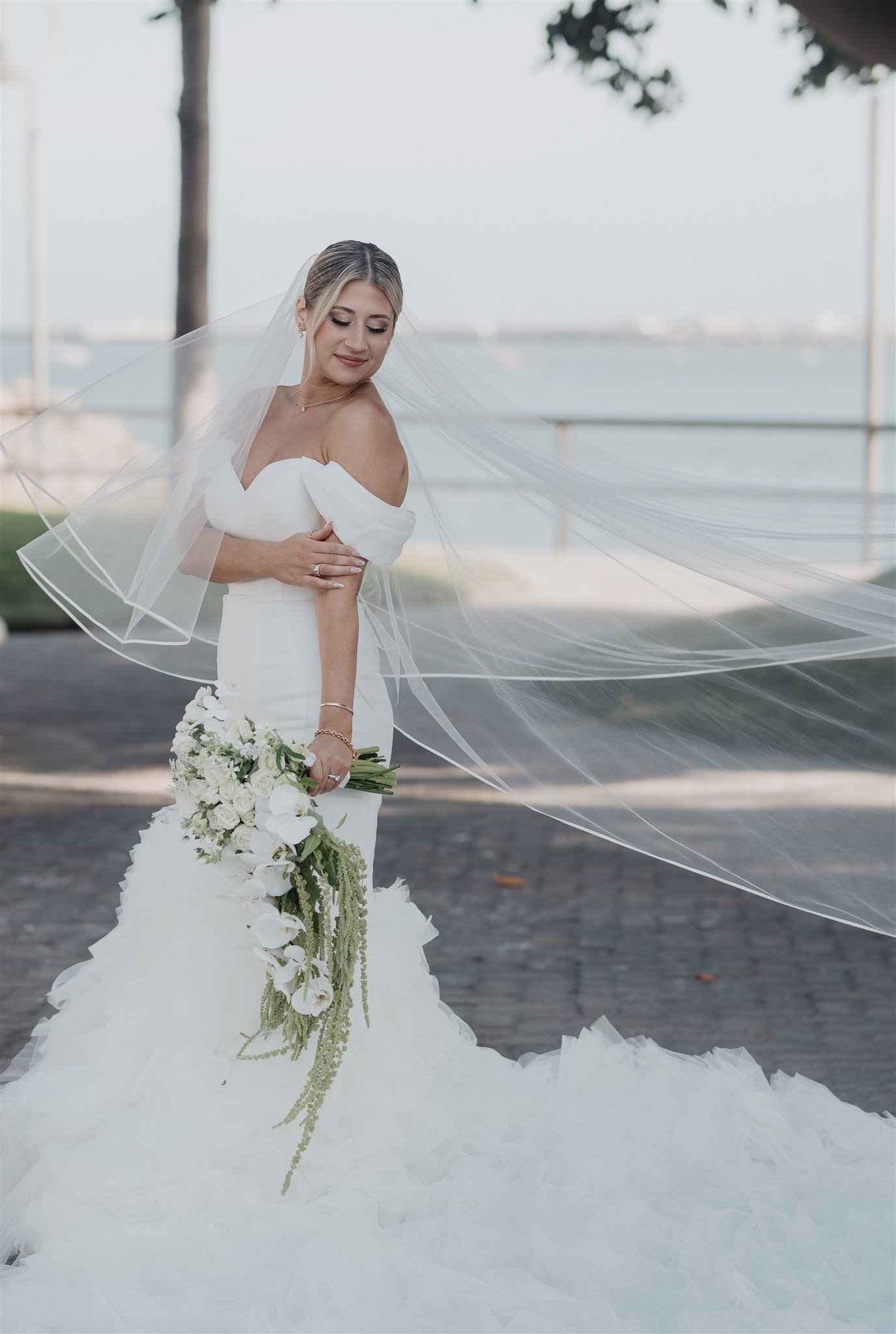 bride and groom portraits on their wedding day at DoubleTree San Pedro