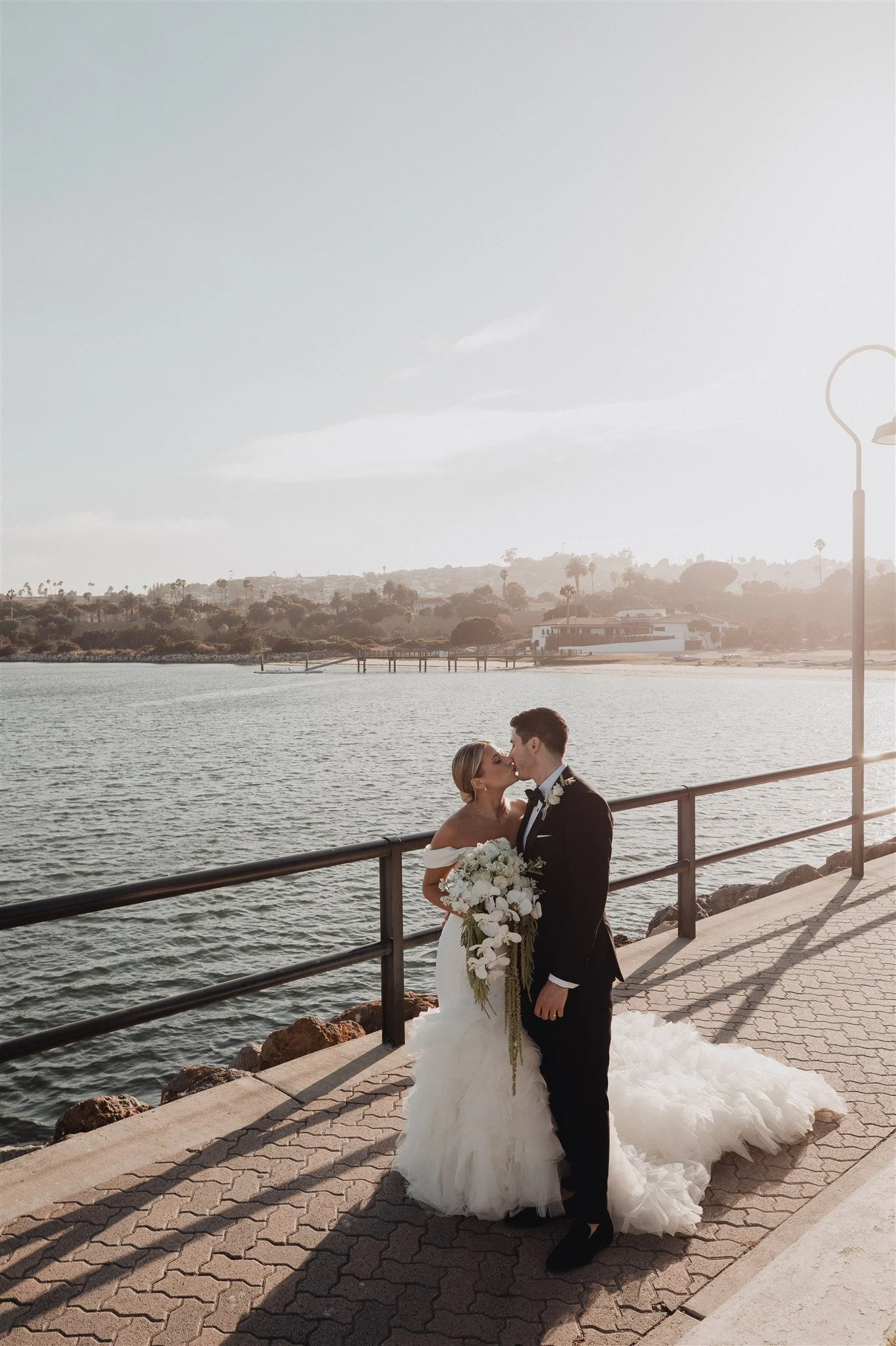 bride and groom portraits on their wedding day at DoubleTree San Pedro