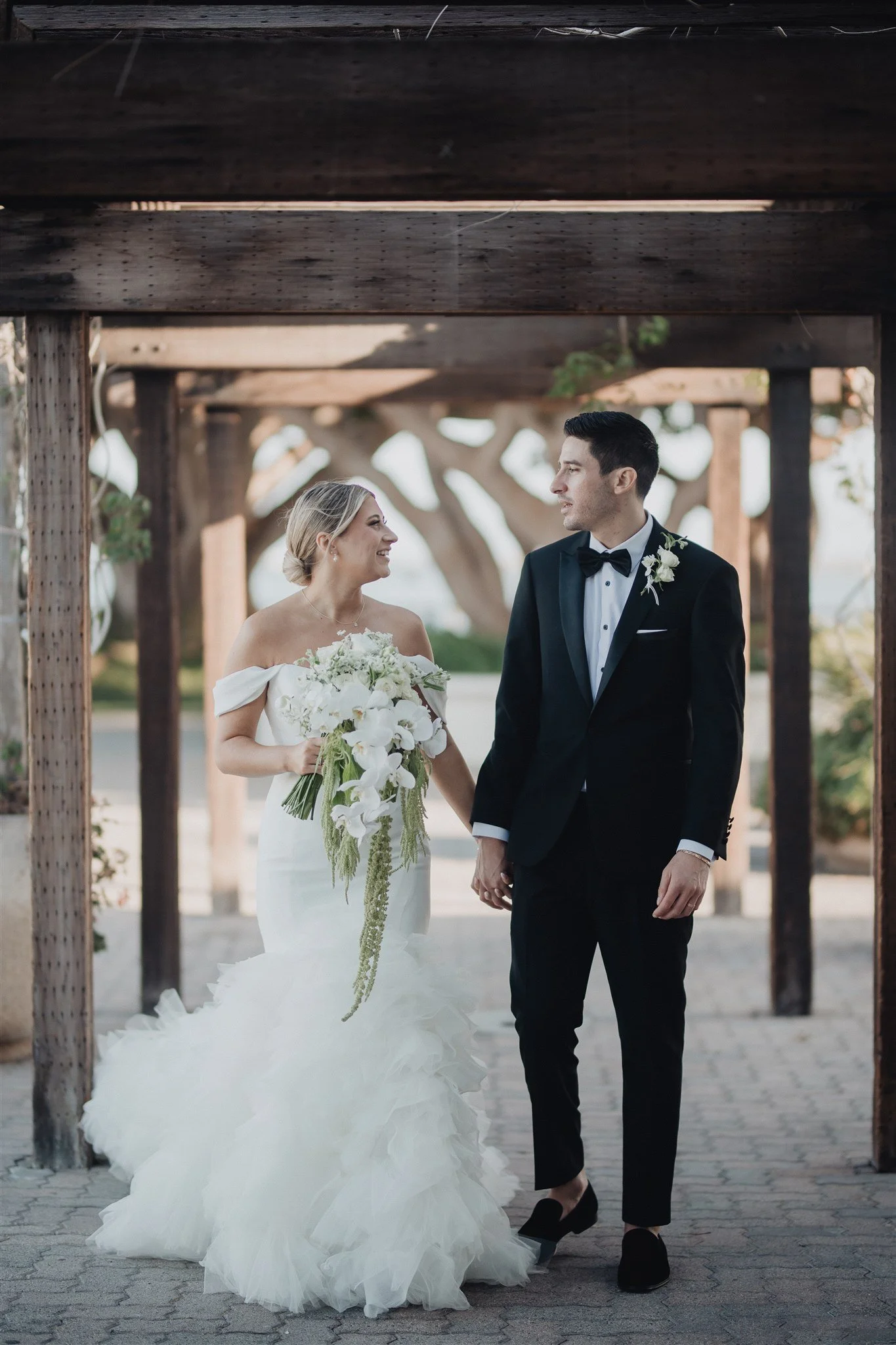 bride and groom portraits on their wedding day at DoubleTree San Pedro