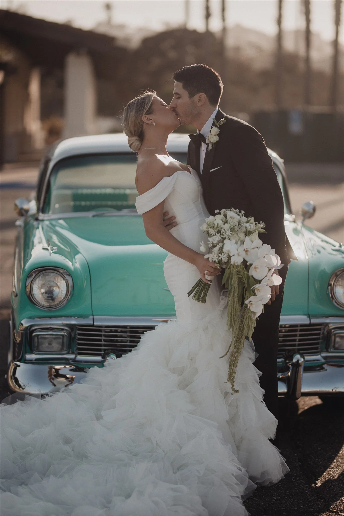 bride and groom portraits on their wedding day at DoubleTree San Pedro