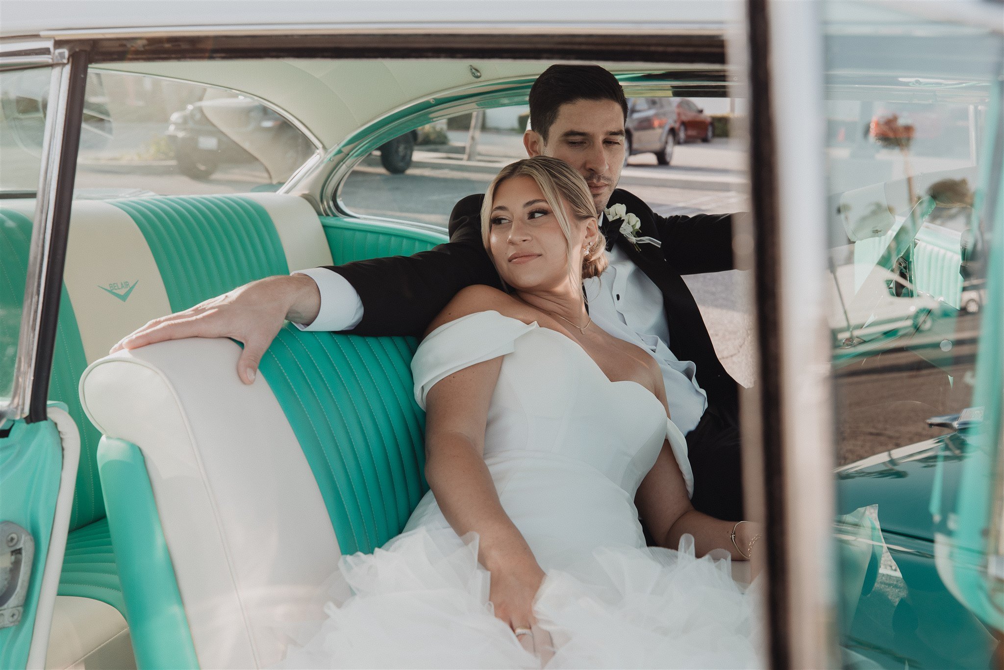 bride and groom portraits on their wedding day at DoubleTree San Pedro