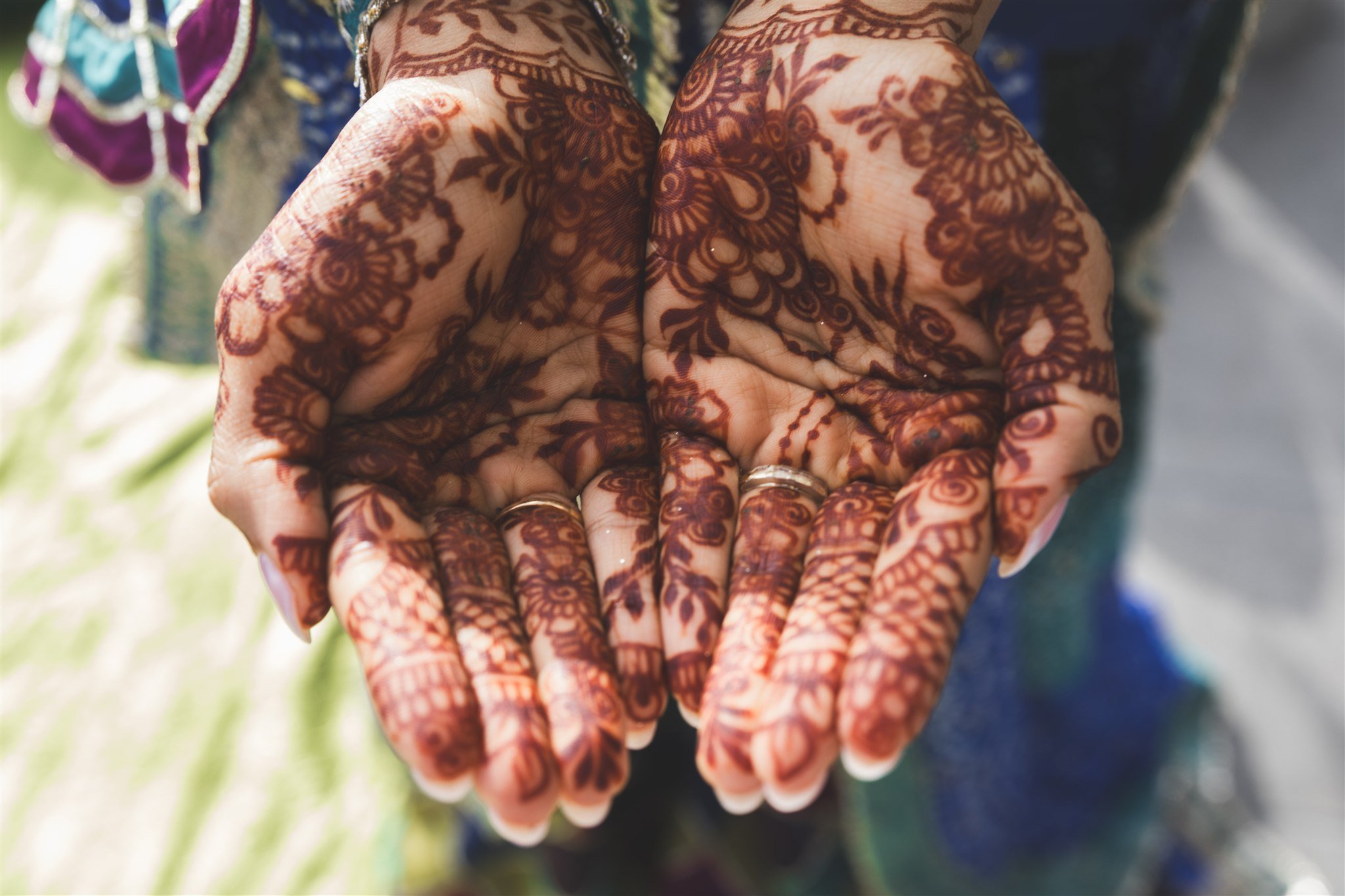 bride henna details for her wedding weekend