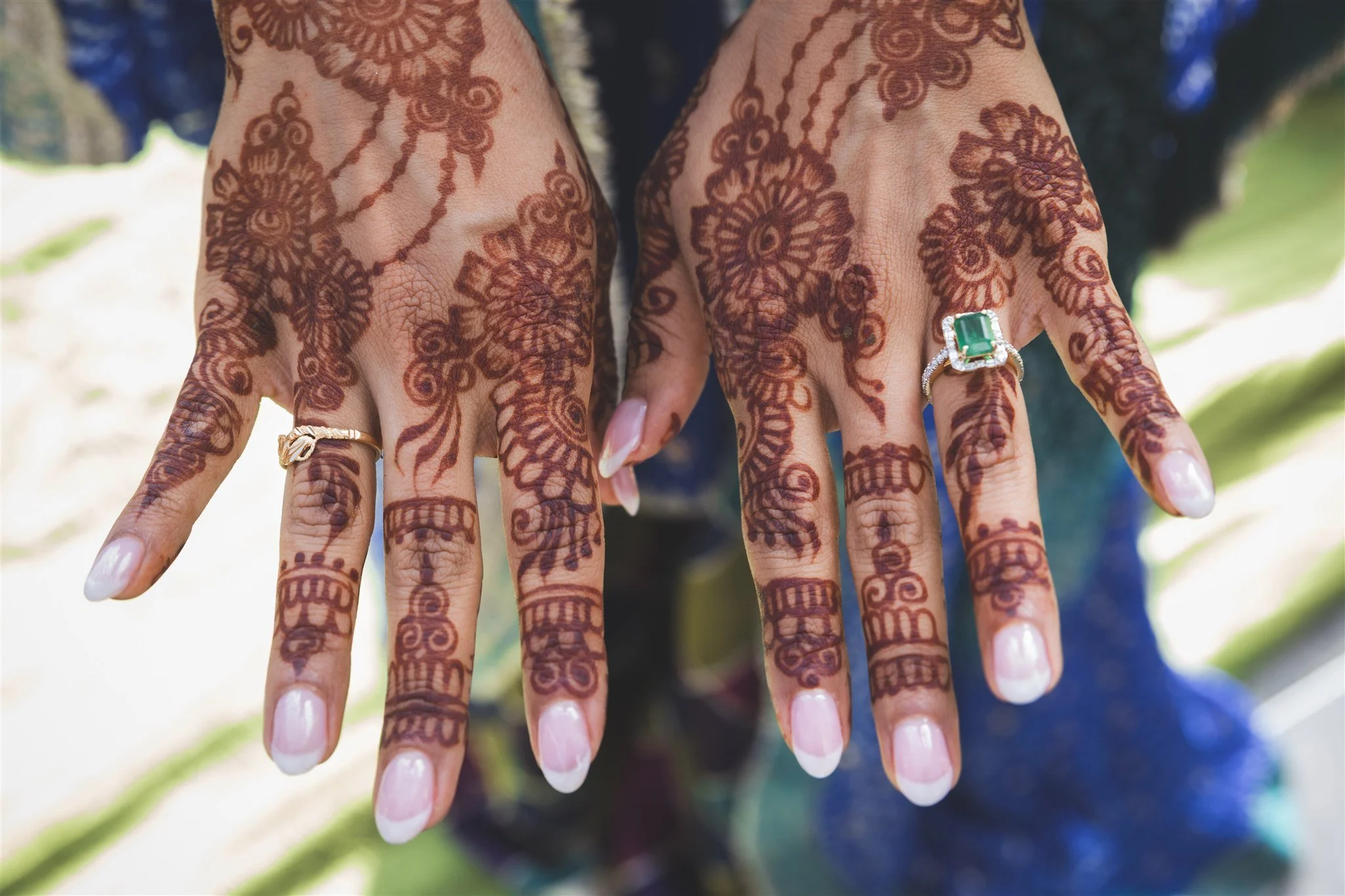 bride henna details for her wedding weekend