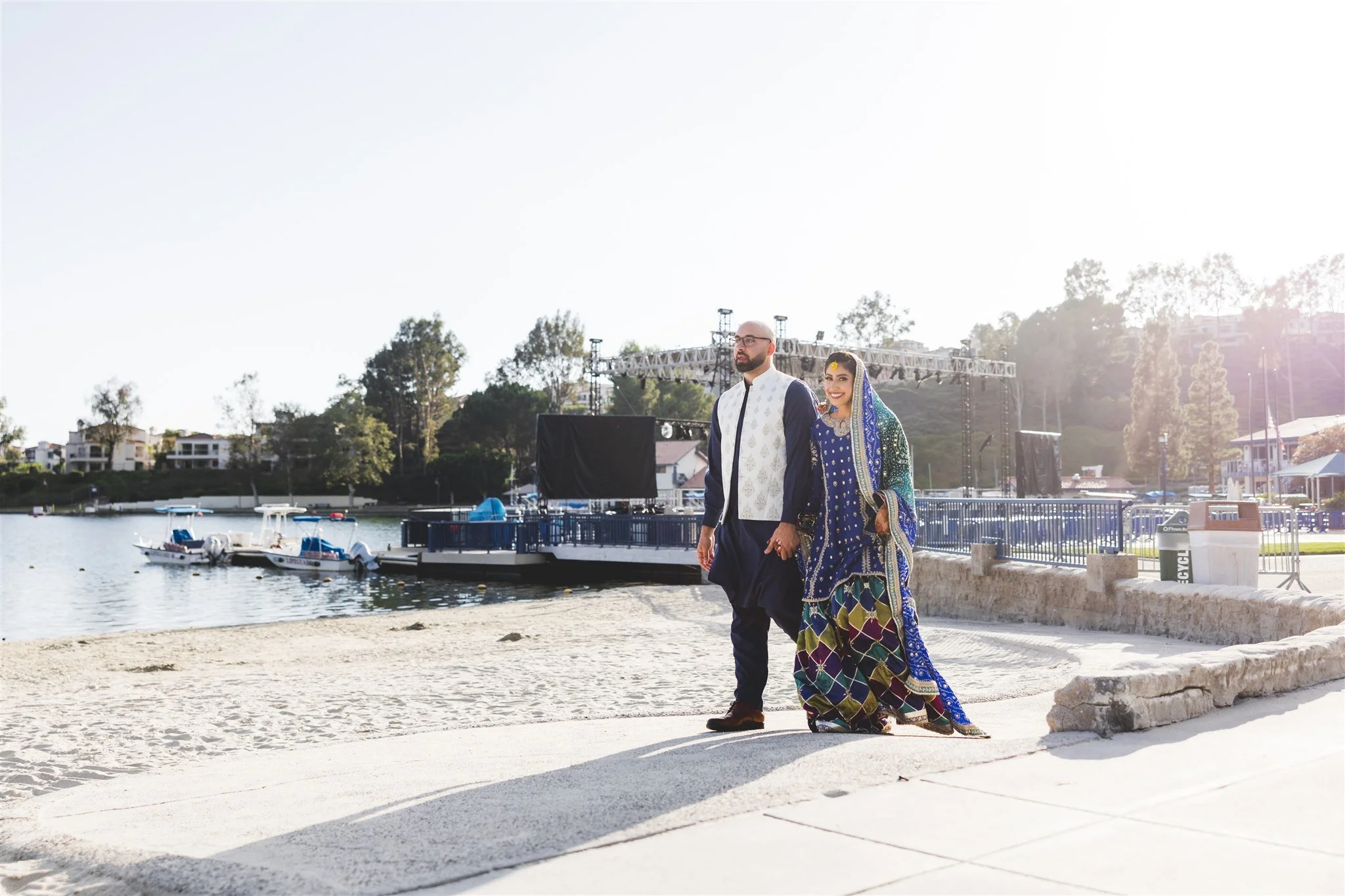 indian bride and groom location shoot