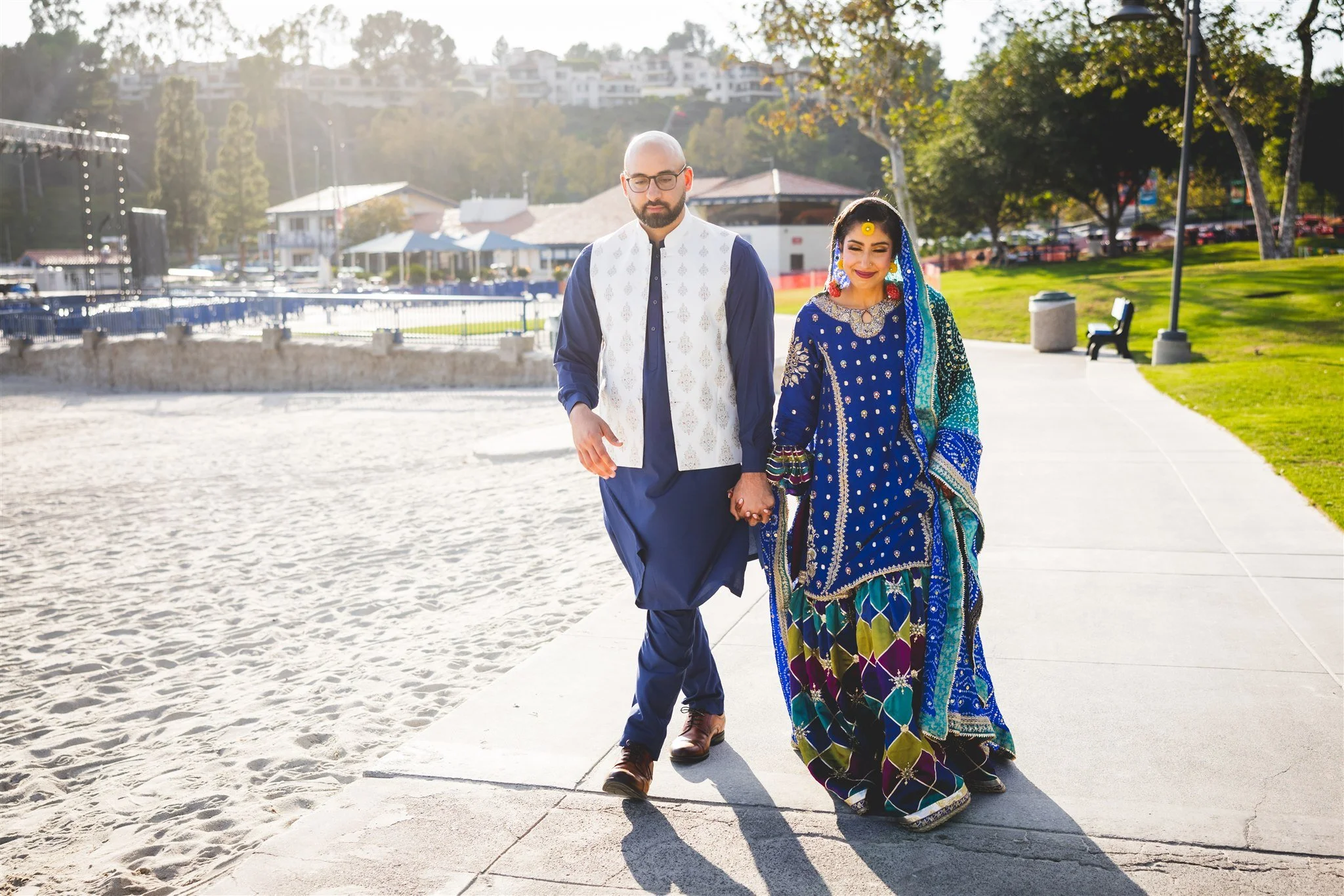 indian bride and groom location shoot