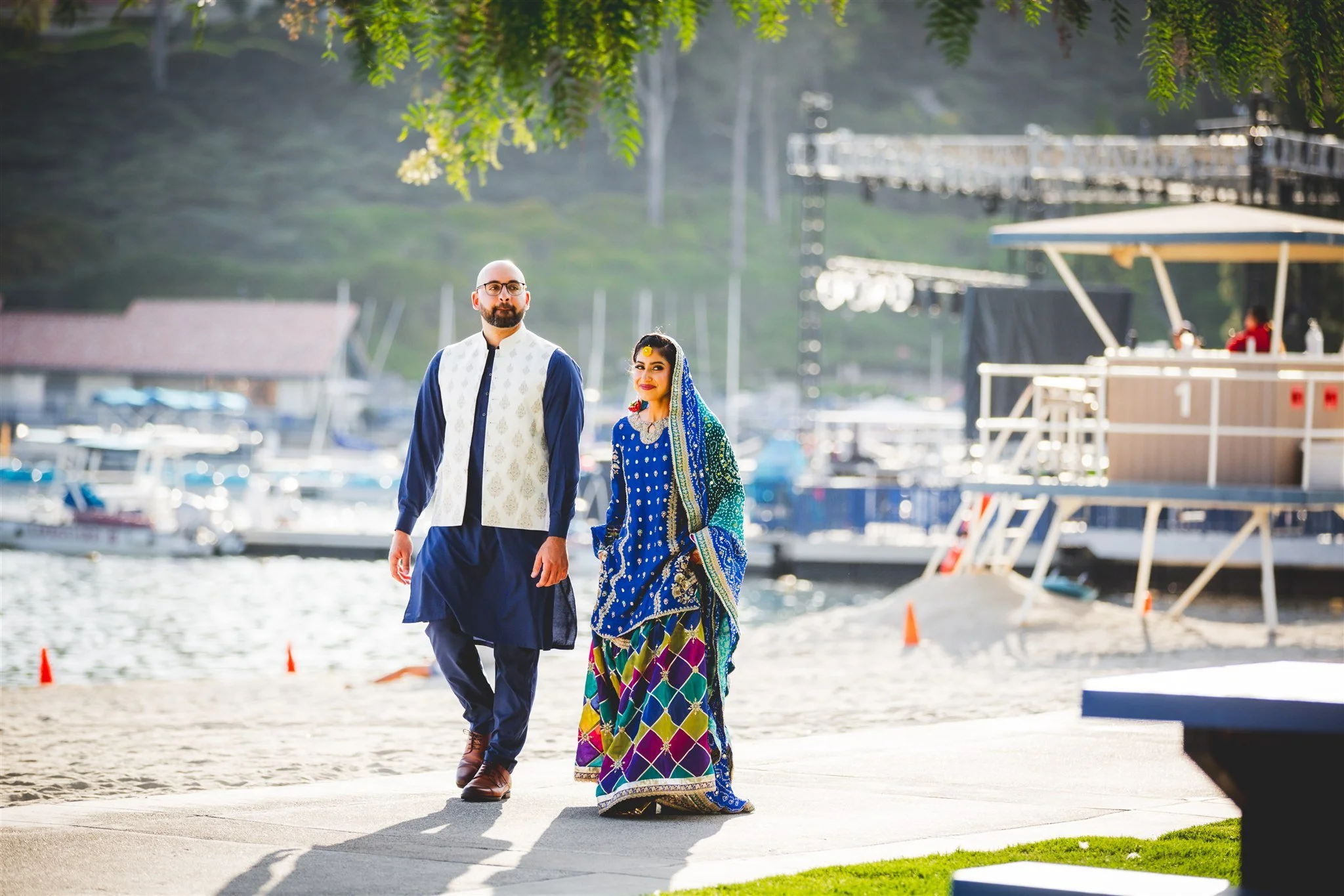 indian bride and groom location shoot