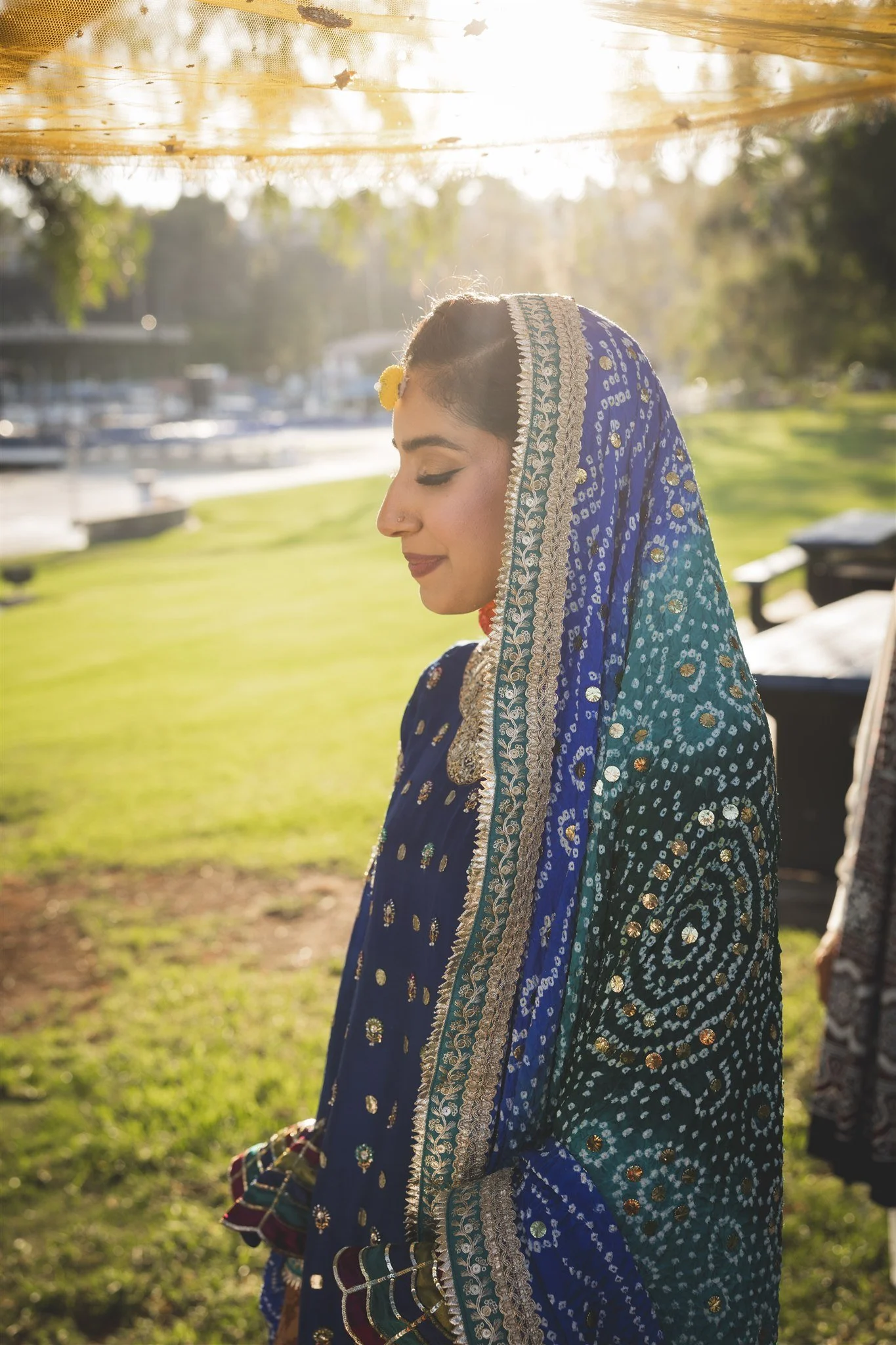 indian bride outdoor portrait