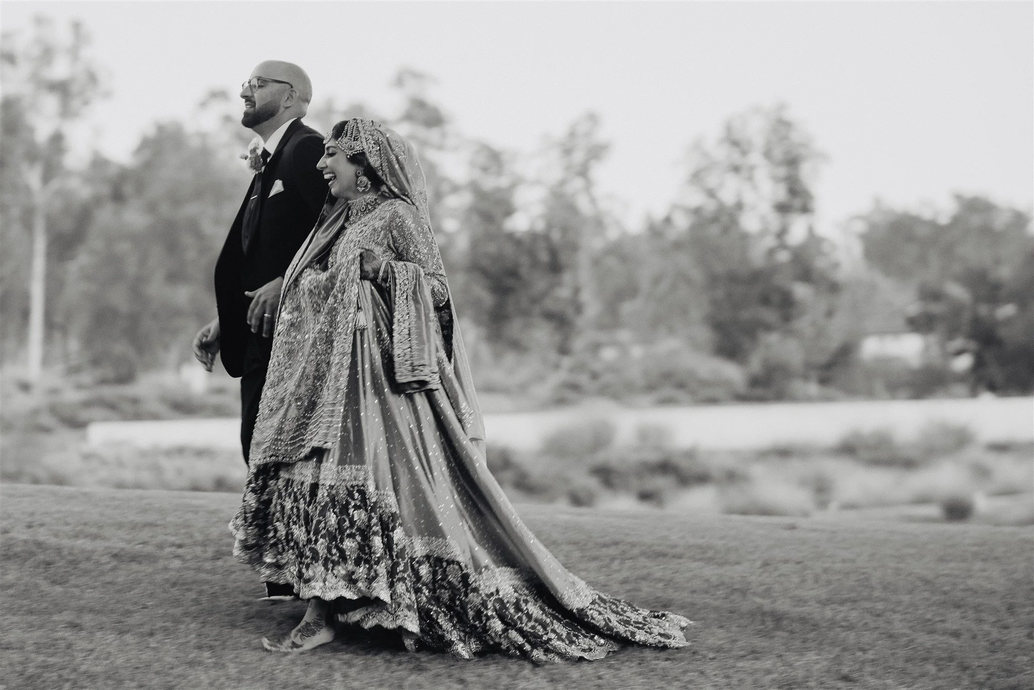 bride and groom location shoot on their wedding day at anaheim hills golf course