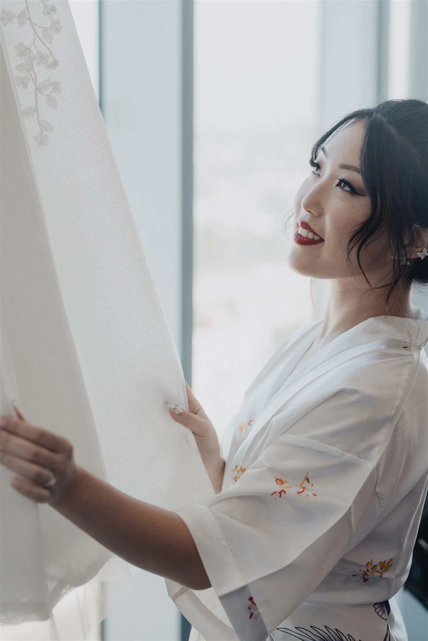 bride getting ready for her wedding day at alexandria ballrooms