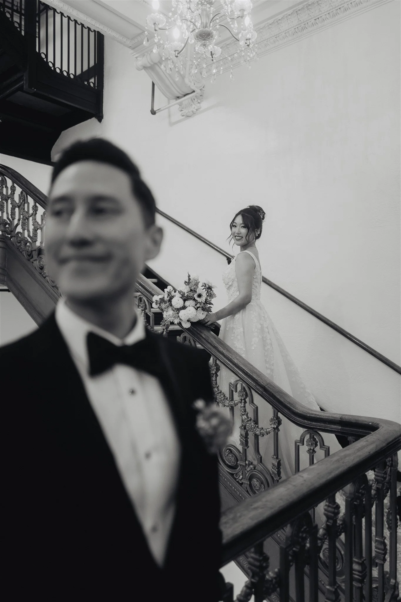 bride and groom location shoot at alexandria ballrooms