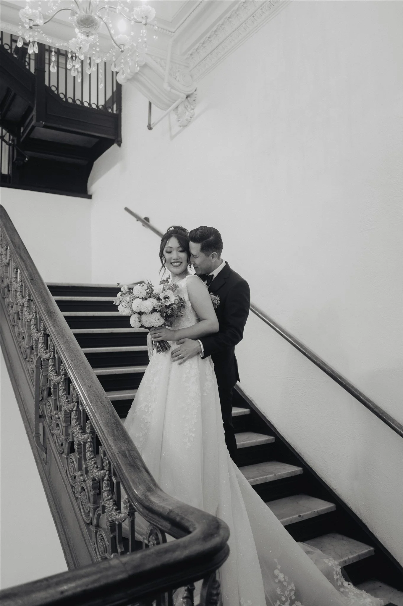 bride and groom location shoot at alexandria ballrooms