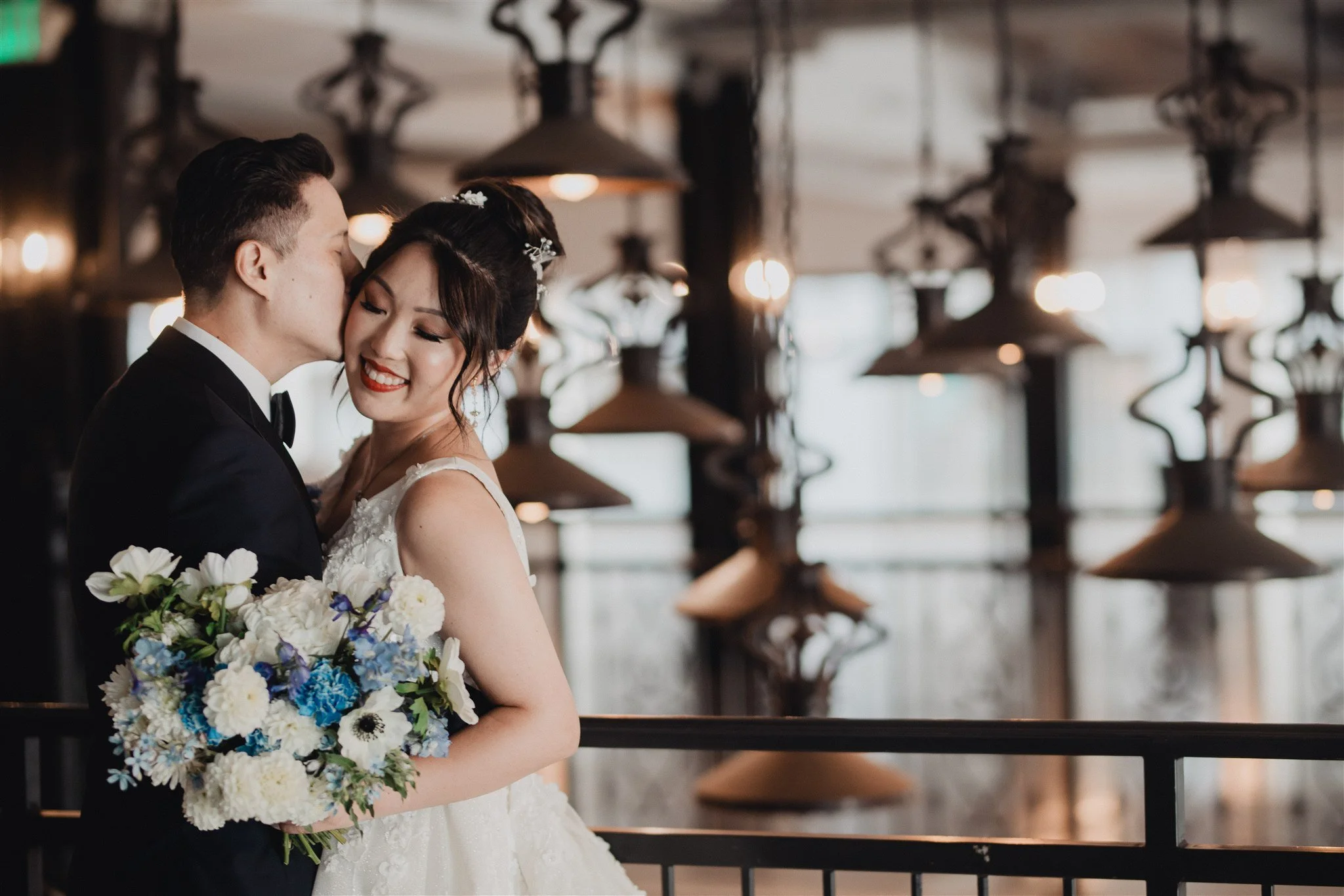 bride and groom location shoot at alexandria ballrooms