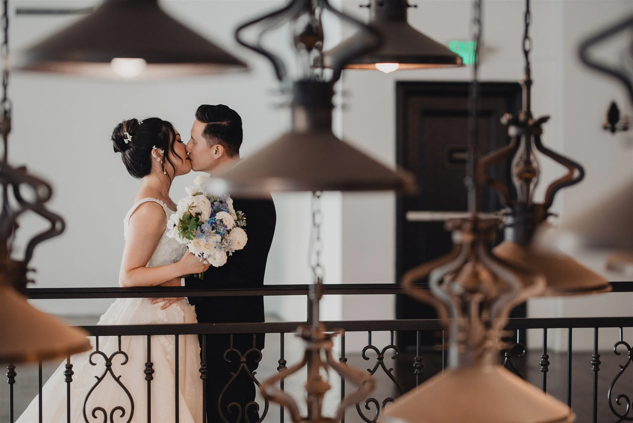 bride and groom location shoot at alexandria ballrooms