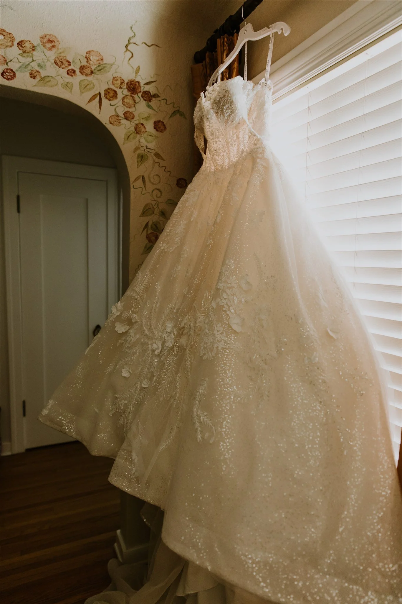 bride getting for her wedding day in glendale, california