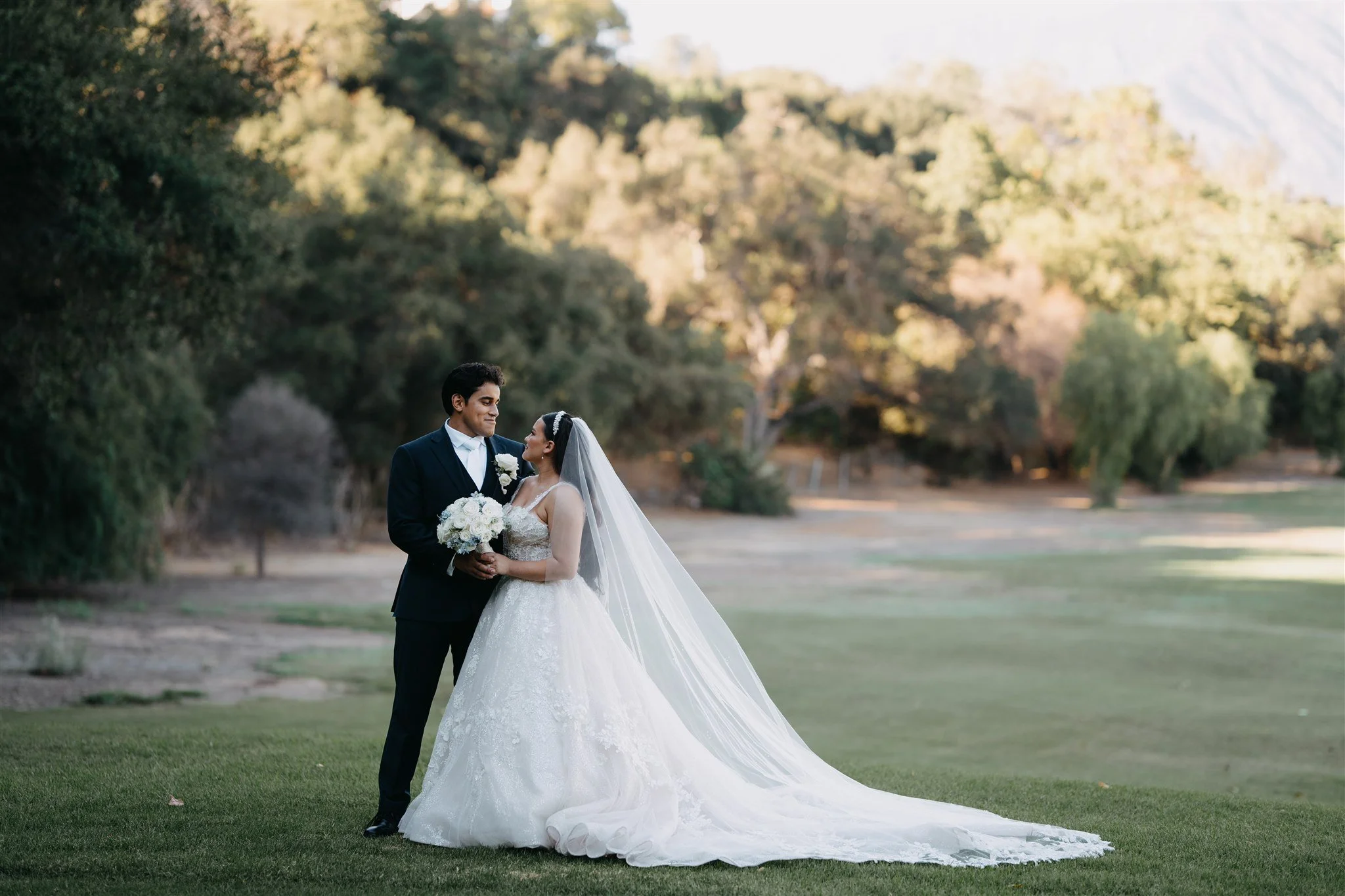 bride and groom location shoot in at incarnation catholic church