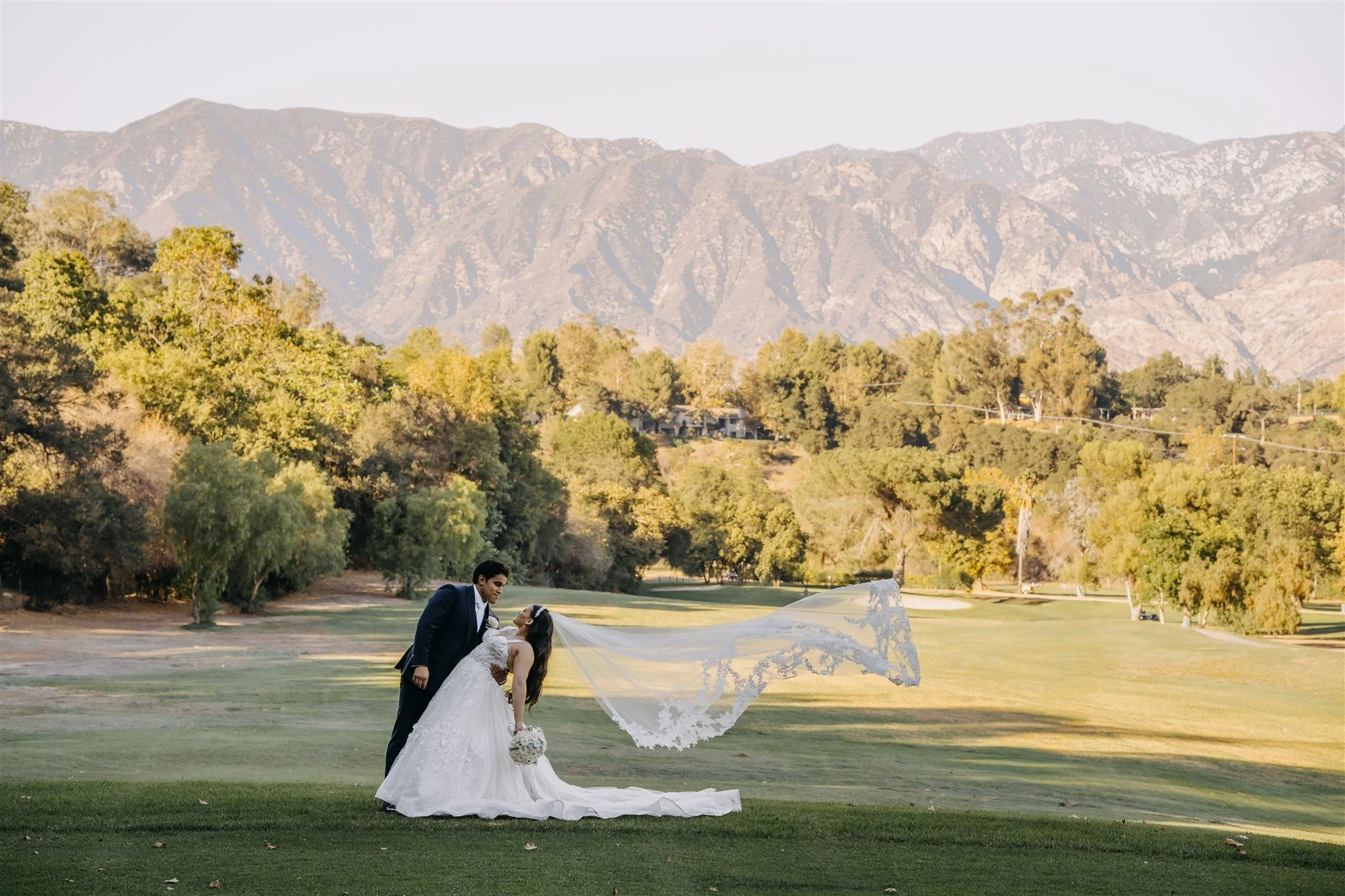 bride and groom location shoot in at incarnation catholic church