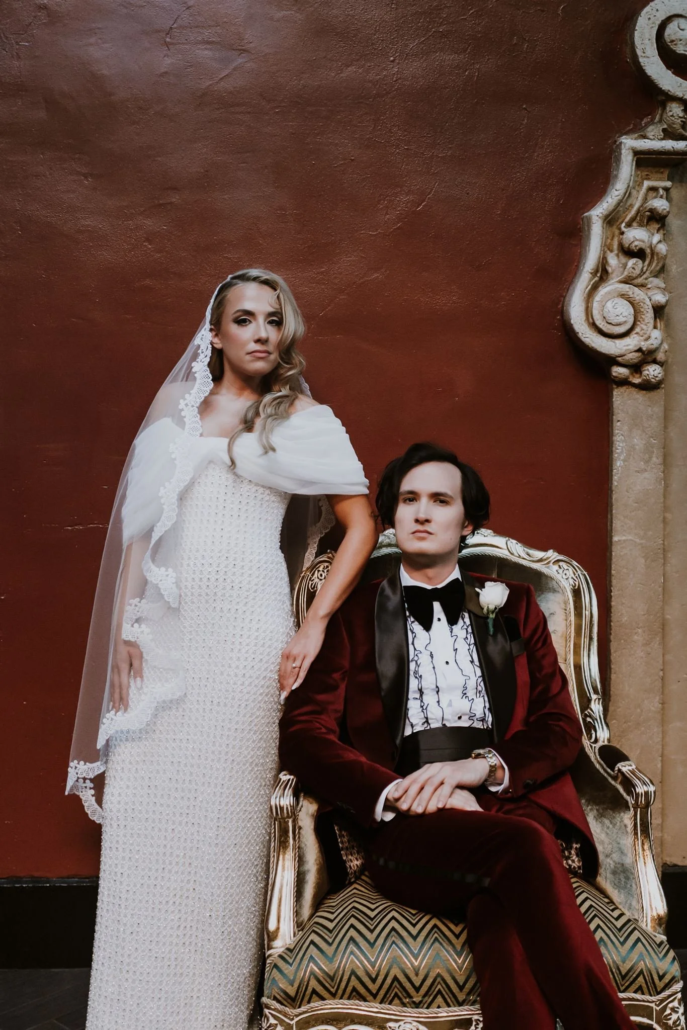 bride &amp; groom first look on their wedding day at Avalon Hollywood