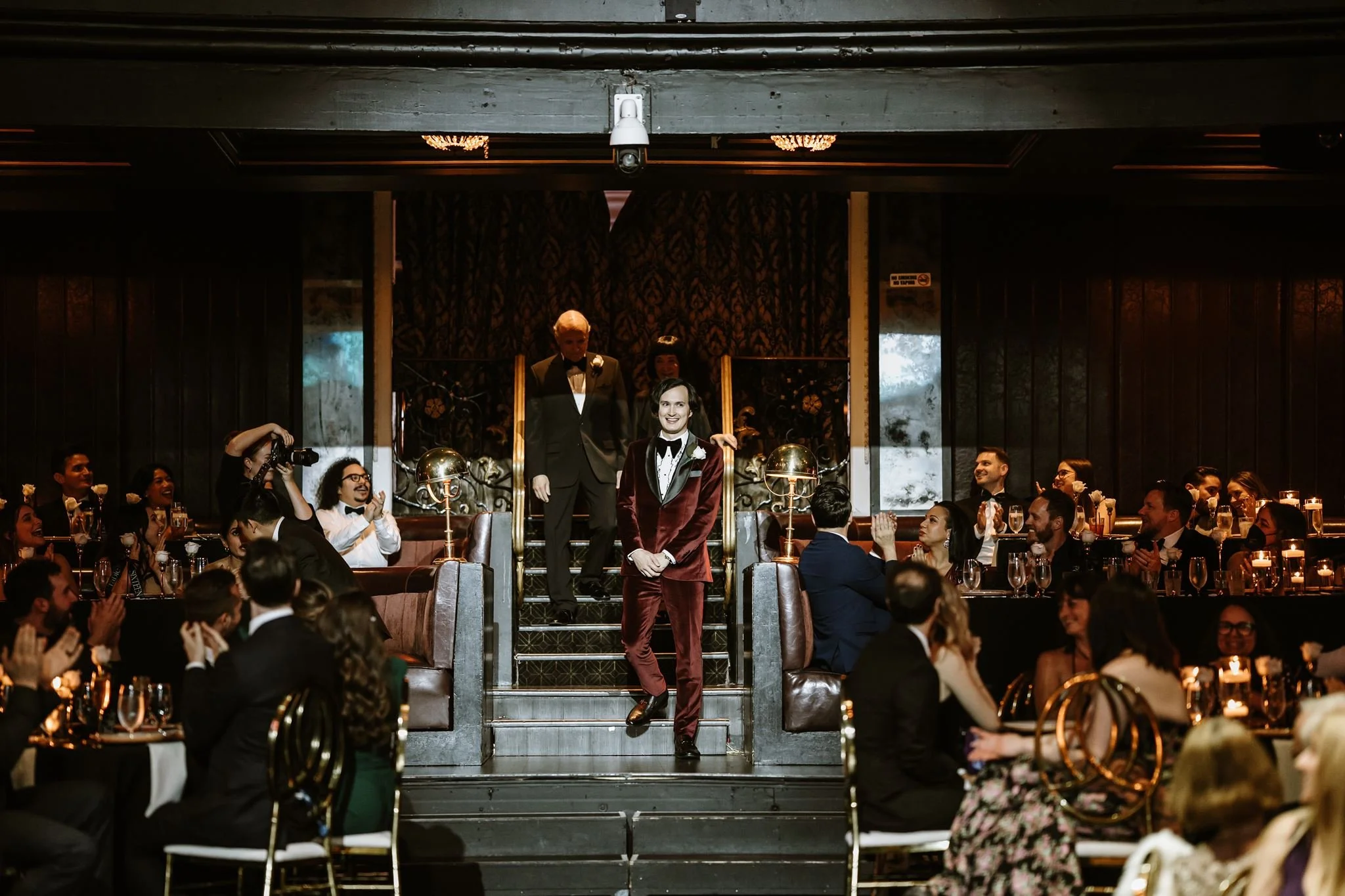 groom walking down the aisle to his wedding ceremony at avalon hollywood