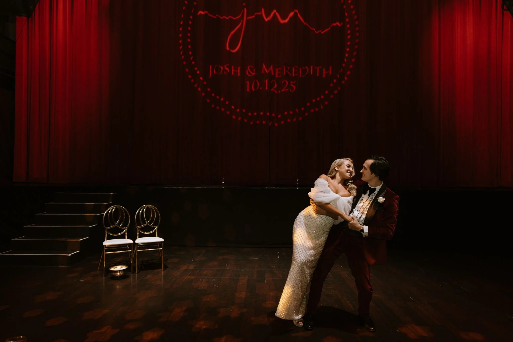 bride and groom first dance on their wedding day at avalon hollywood