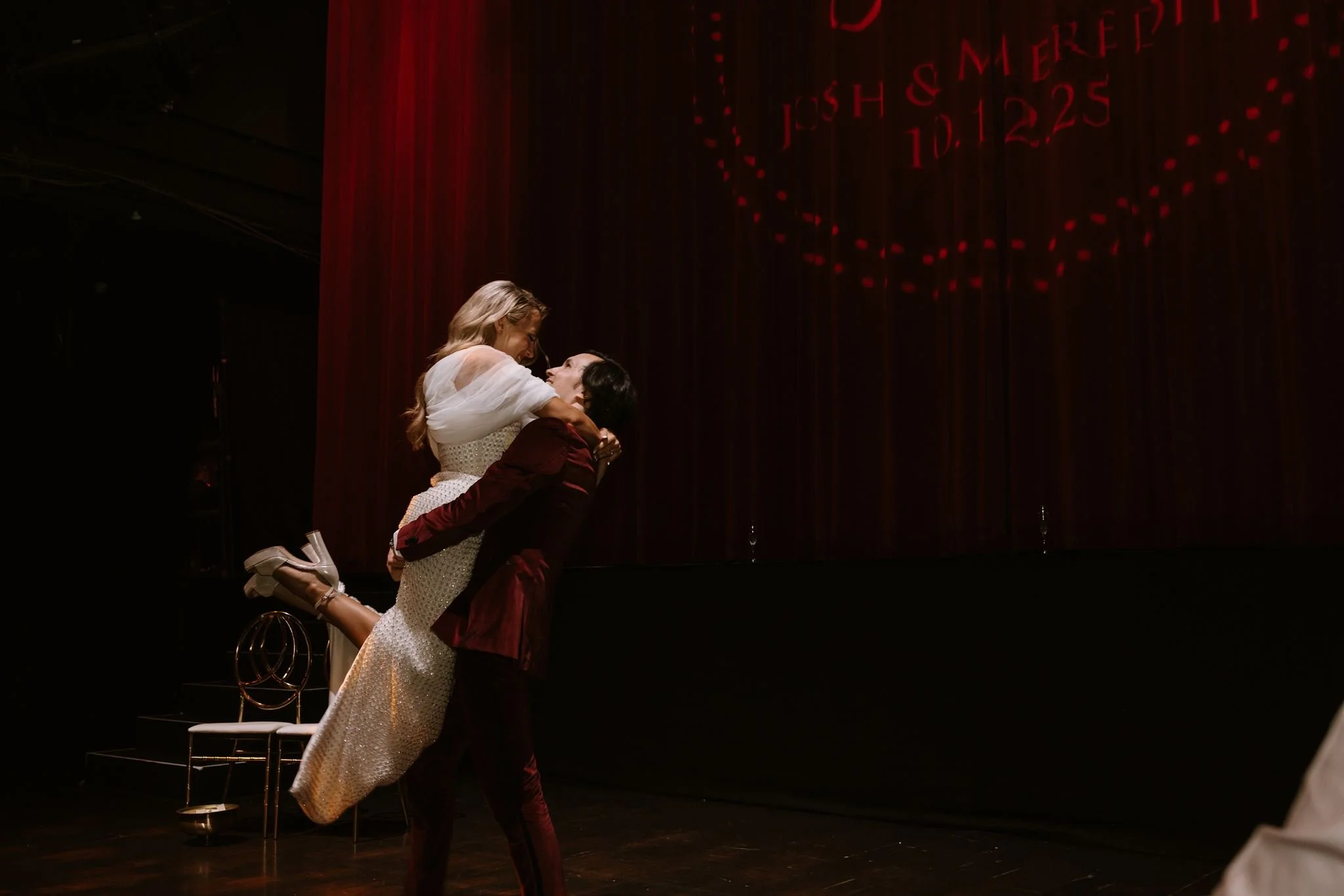 bride and groom first dance on their wedding day at avalon hollywood