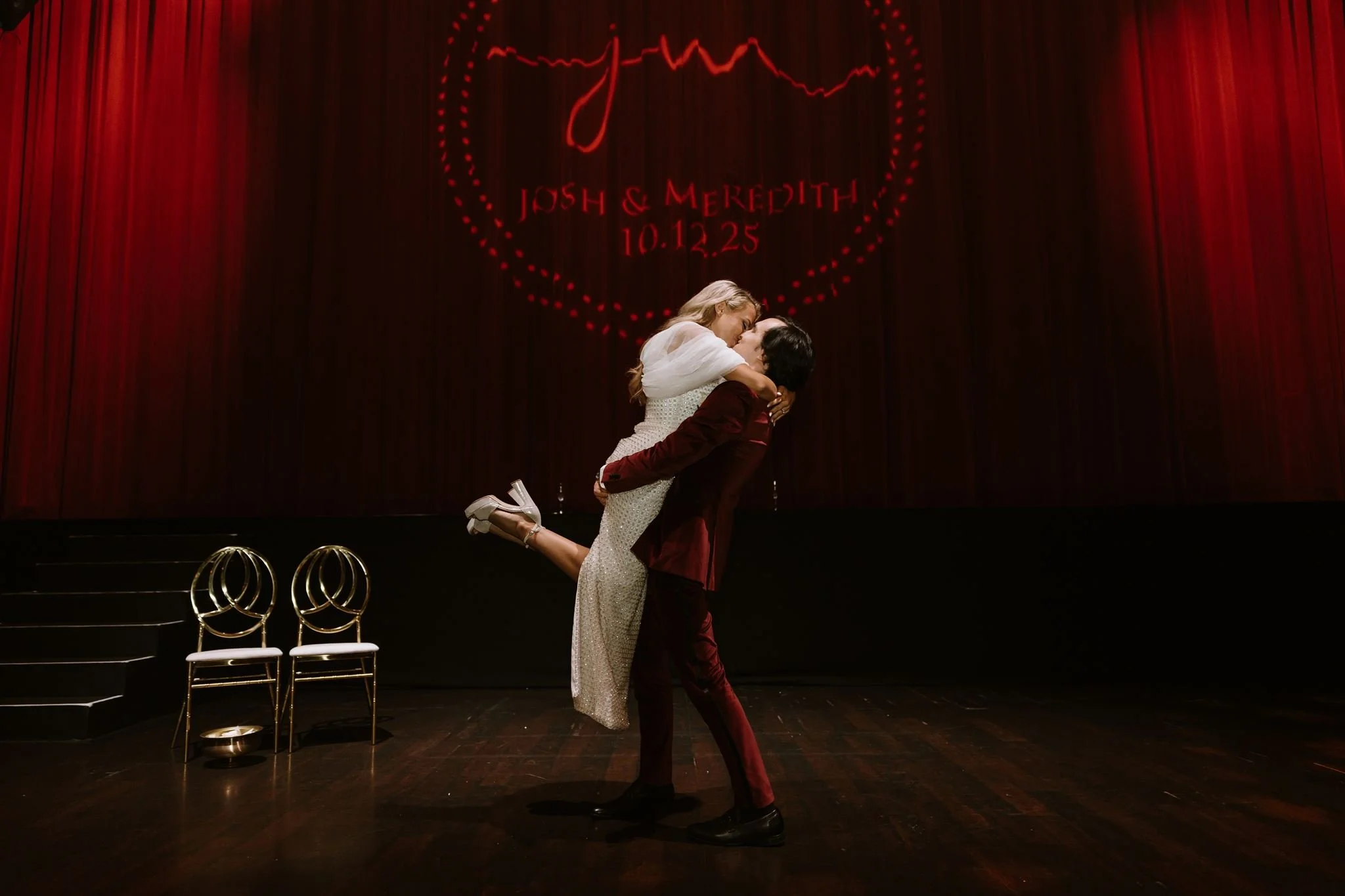 bride and groom first dance on their wedding day at avalon hollywood
