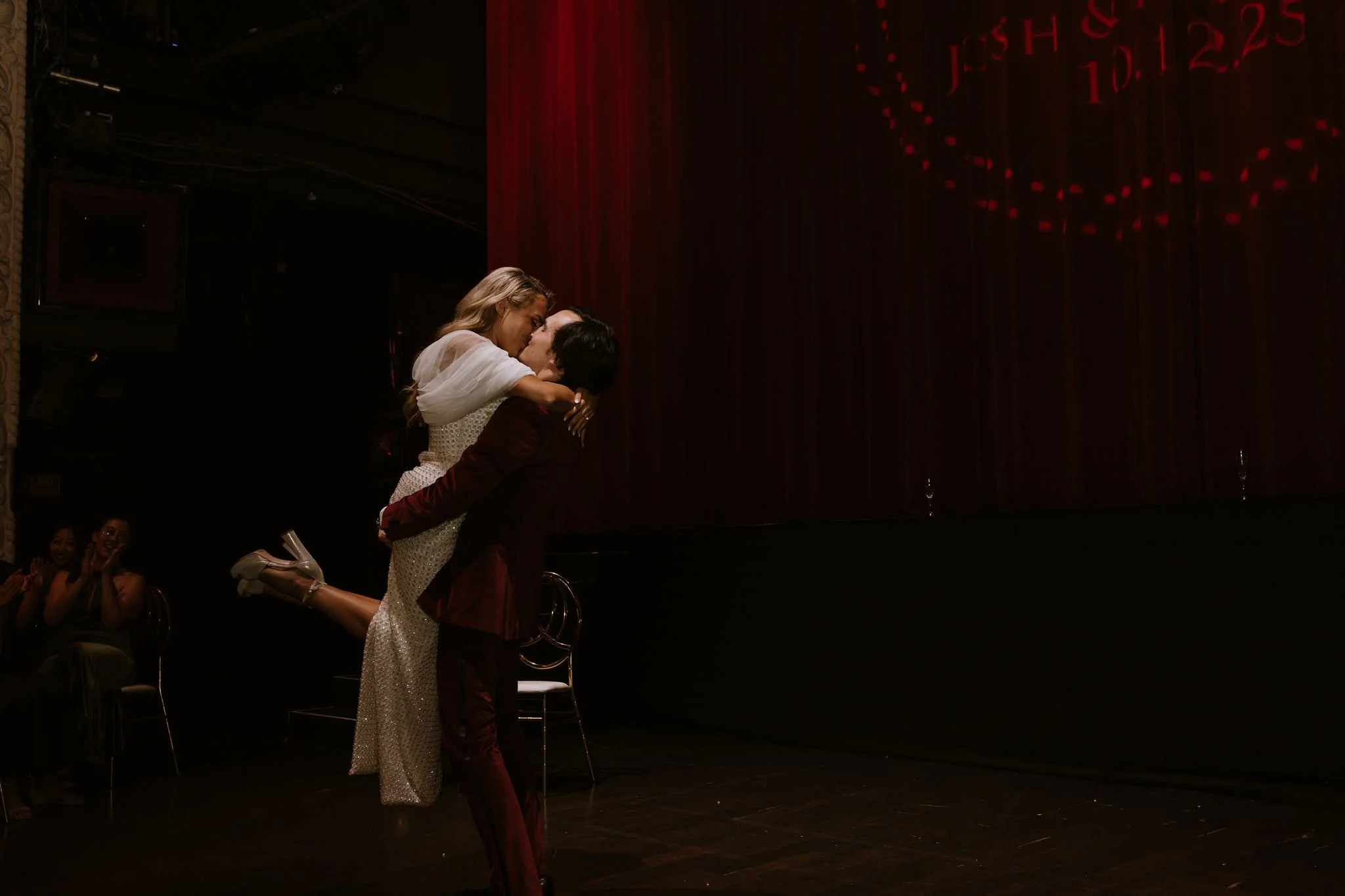 bride and groom first dance on their wedding day at avalon hollywood