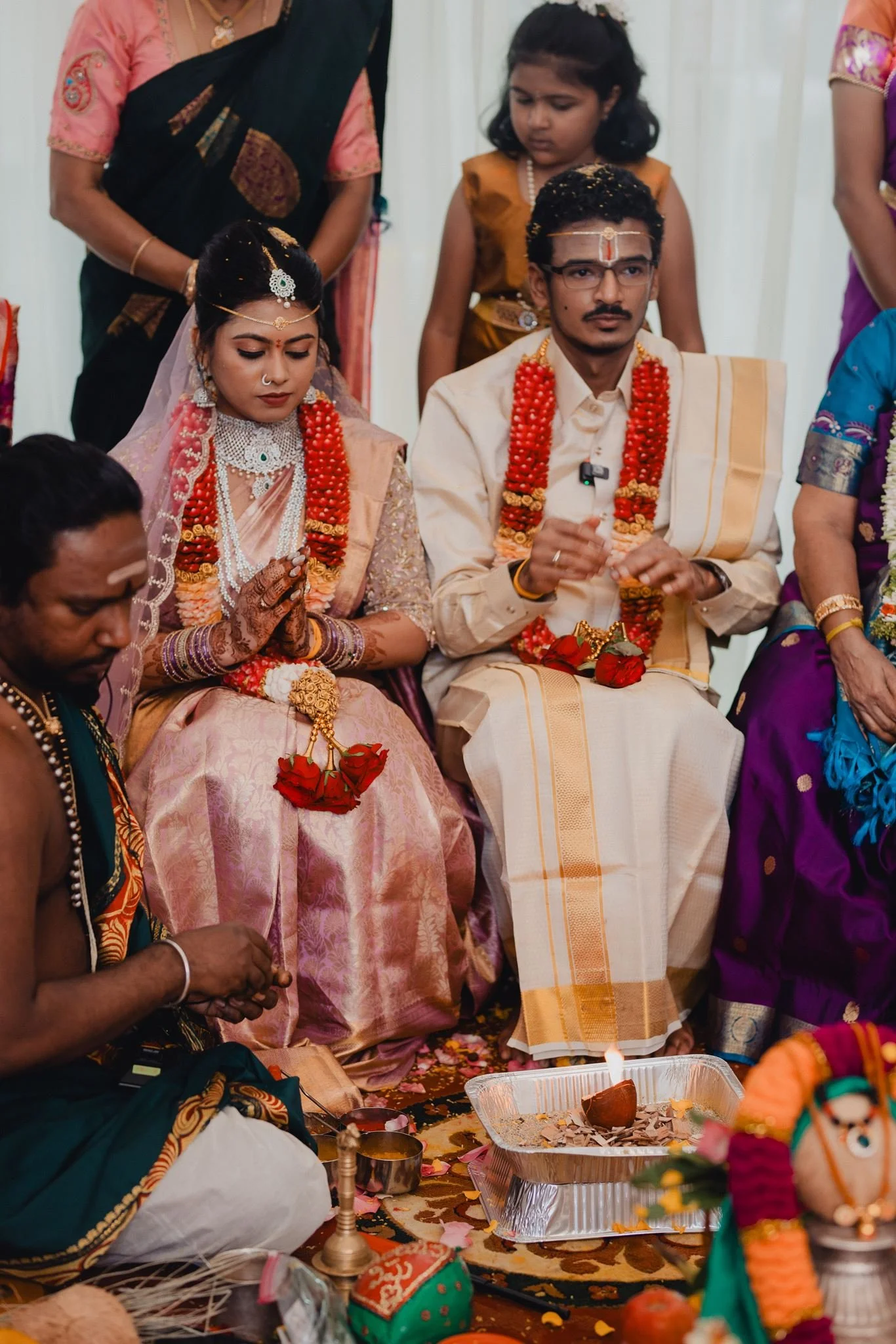 indian wedding couple portrait pre ceremony at malibu hindu temple