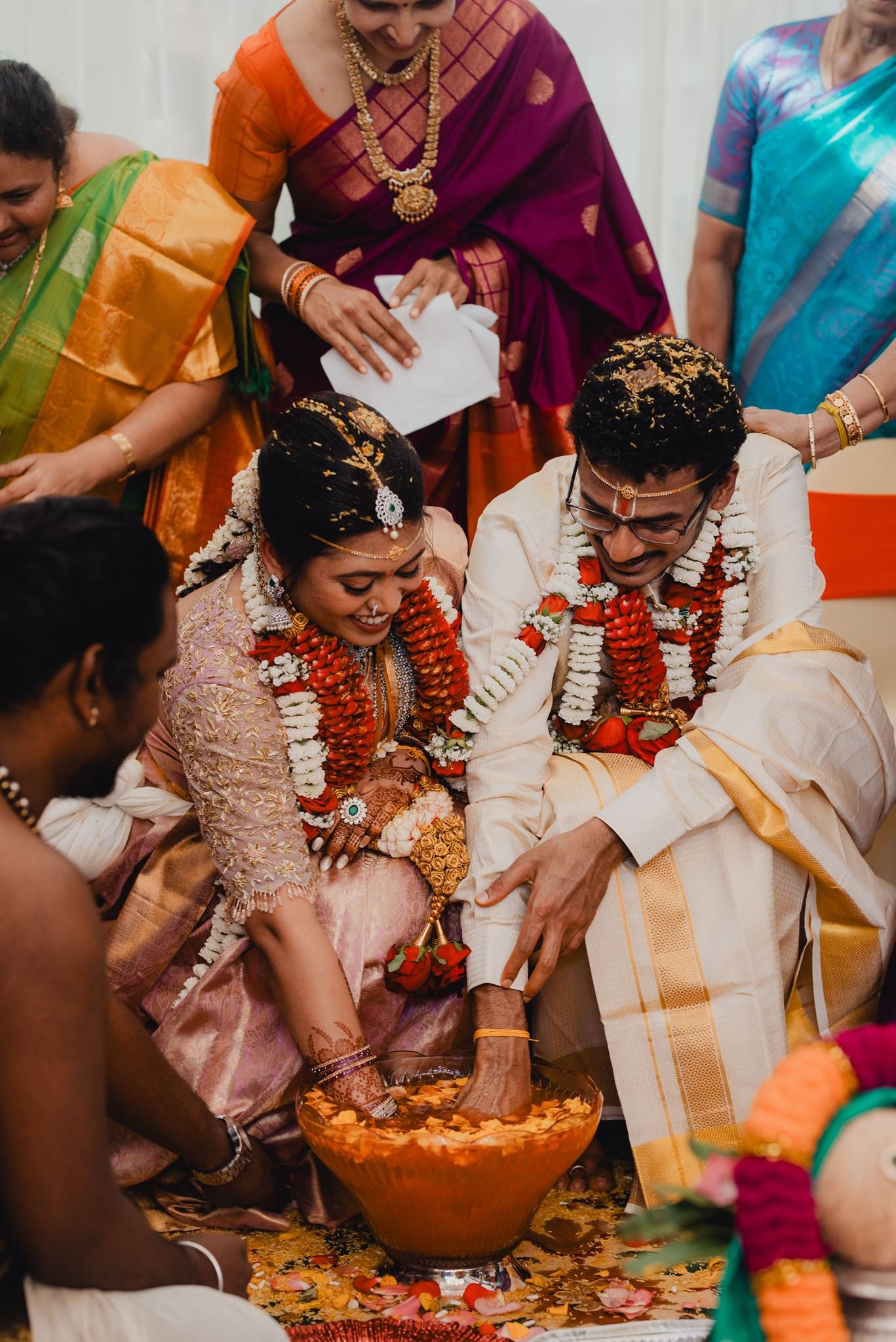 indian wedding couple portrait pre ceremony at malibu hindu temple
