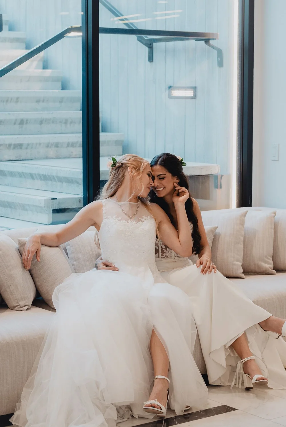 Getting ready in the same suite, together