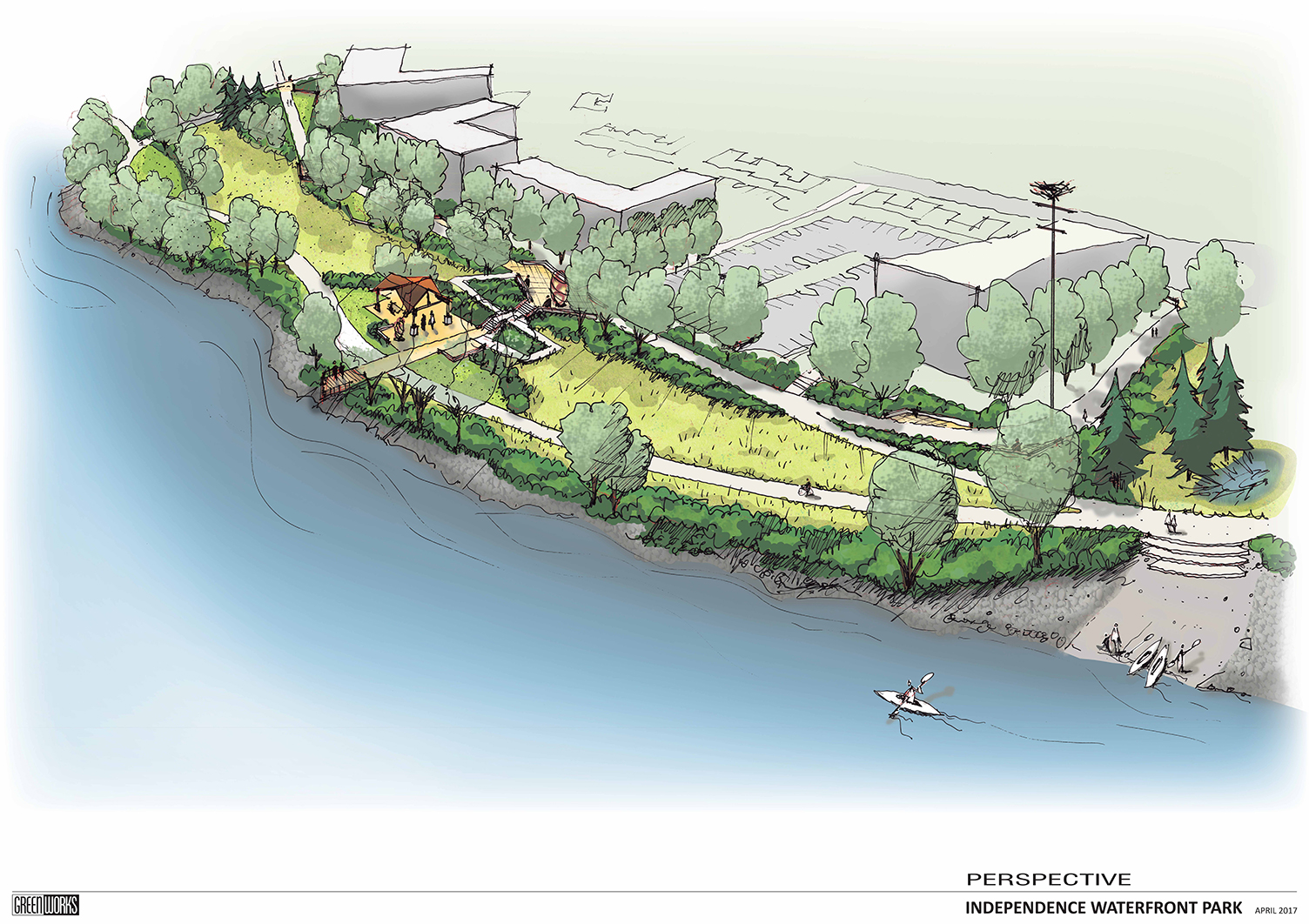 Independence Waterfront Park Perspective Plan Drawing