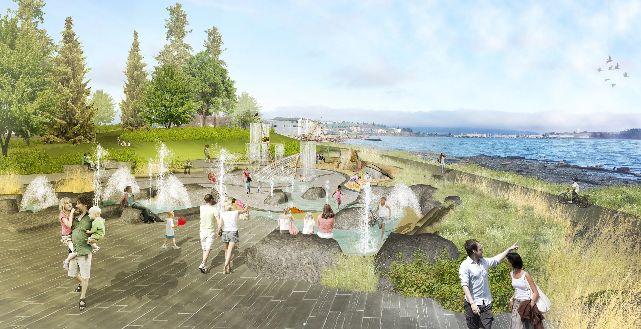Visualization of the off-site splash park.