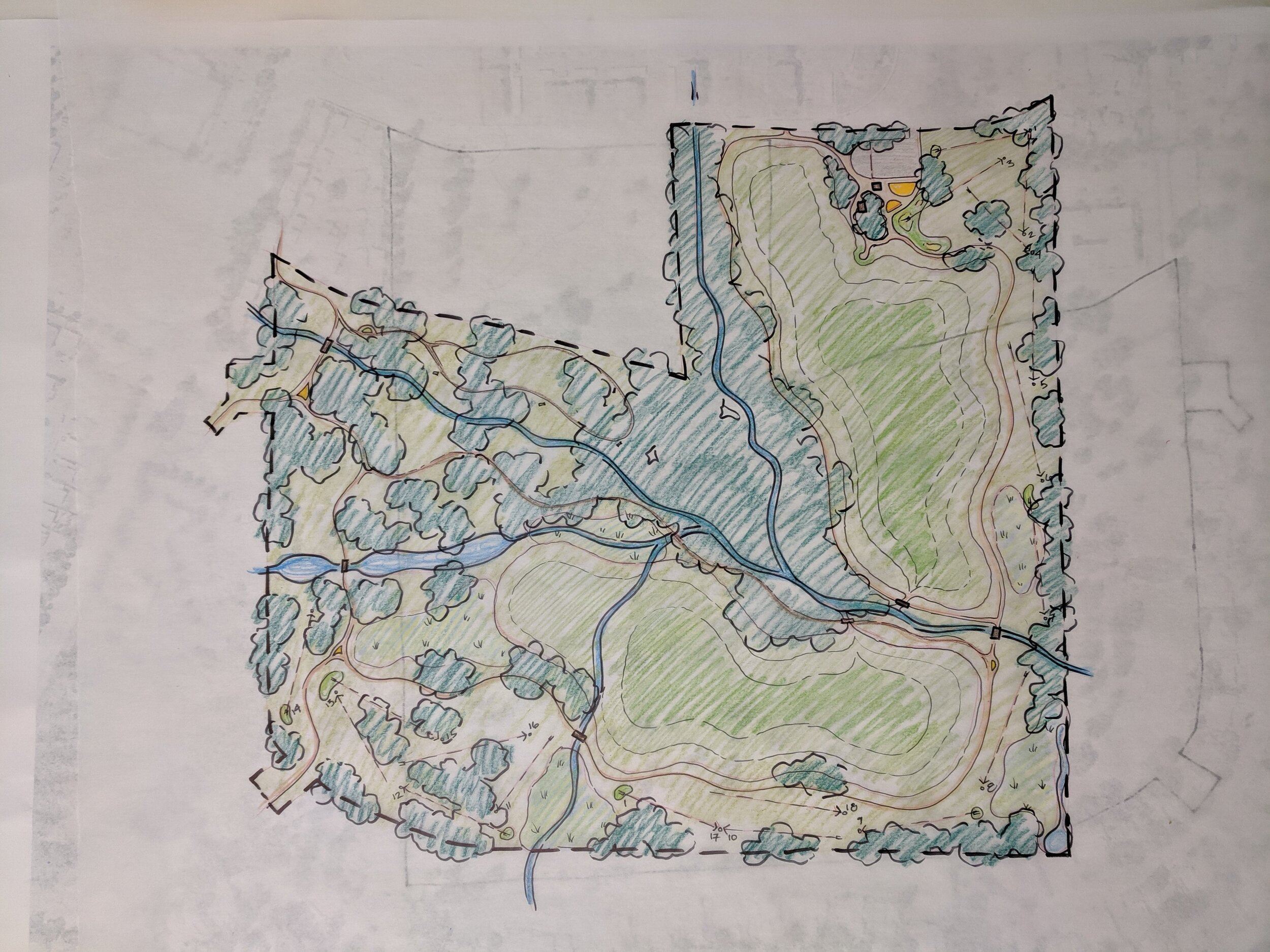 drawing showing salem battle creek park plan