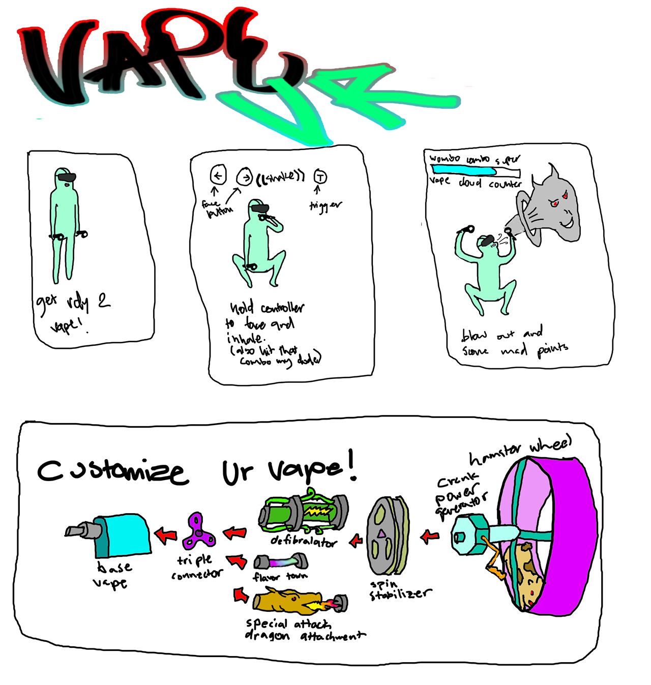 Drawing for Vape VR Mechanic system