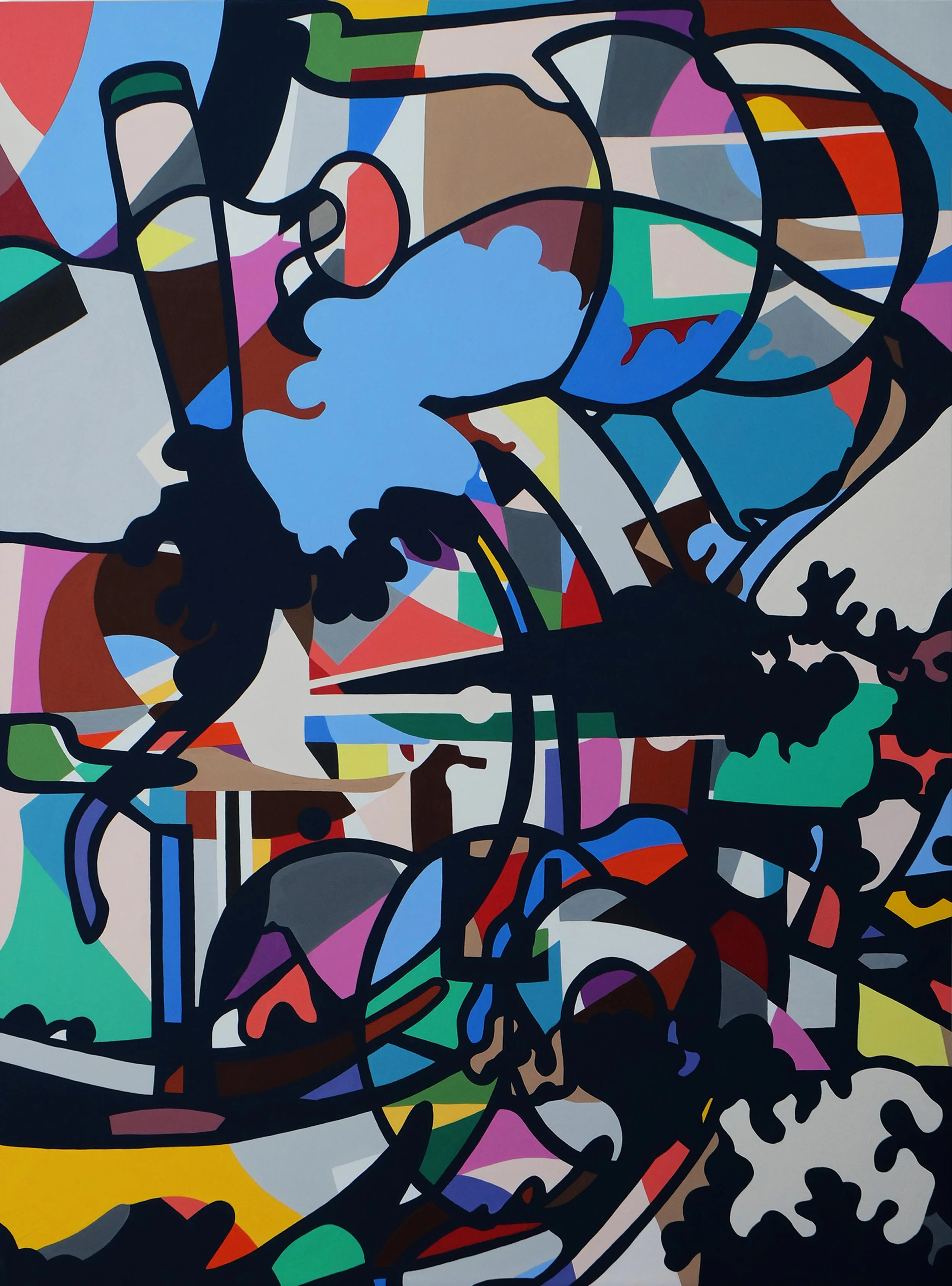   Still Life with Landscape No 5 , 2018 | Acrylic on linen, 915 x 1220mm 