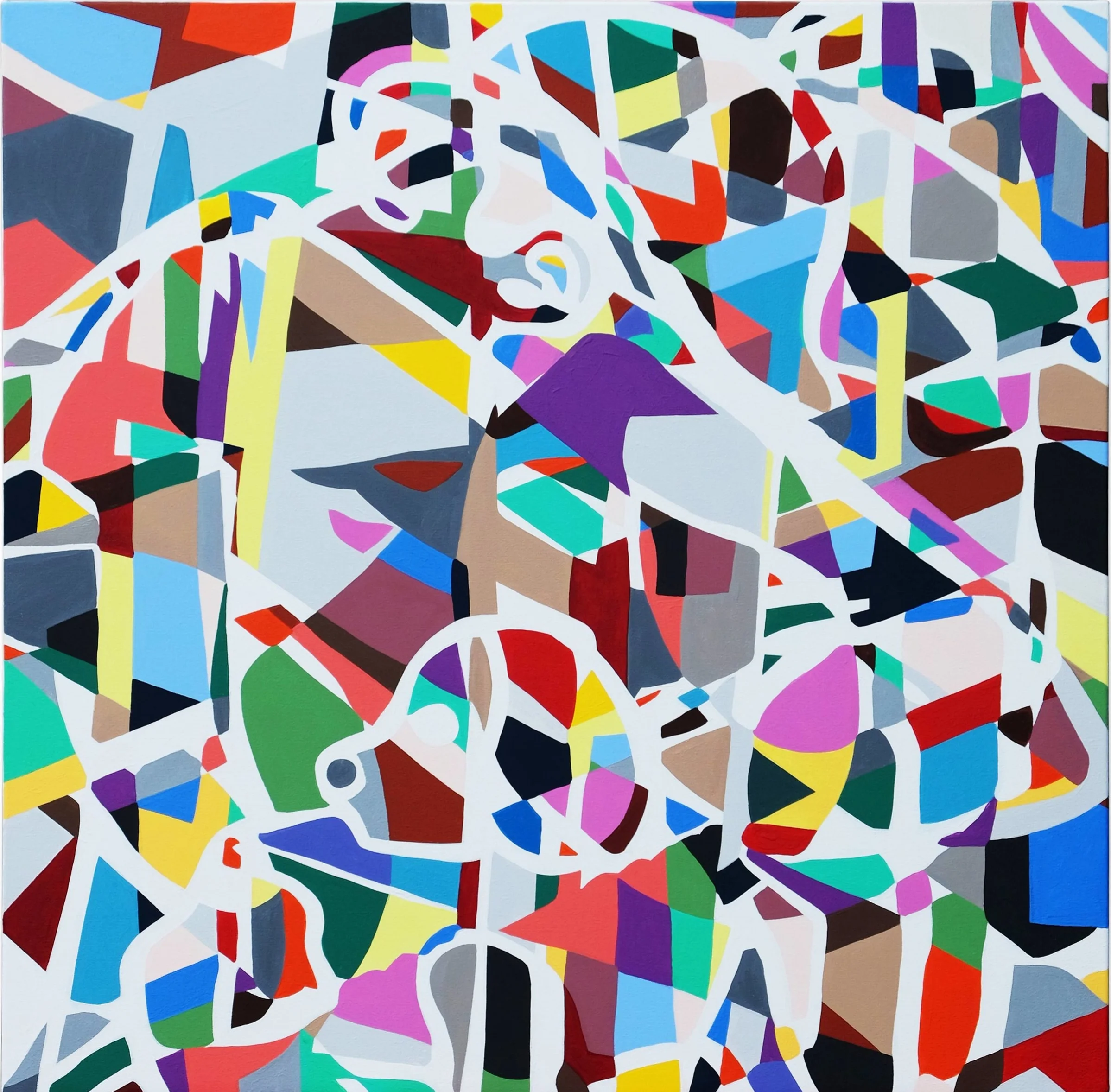   Still Life with Landscape No 3 , 2017 | Acrylic on linen, 710 x 710mm 