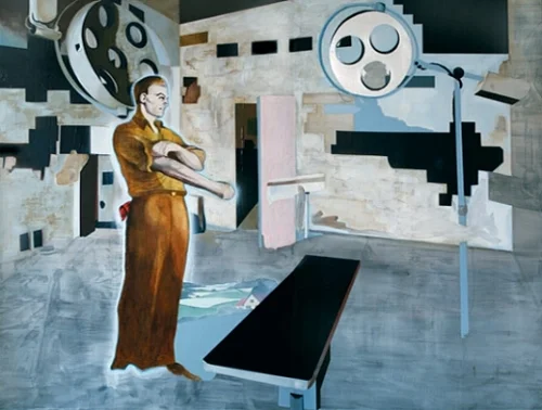    Fat over Lean  , 2006 | Acrylic Medium and silver leaf on canvas, 1677 x 2241mm,  Wallace Arts Trust Collection  