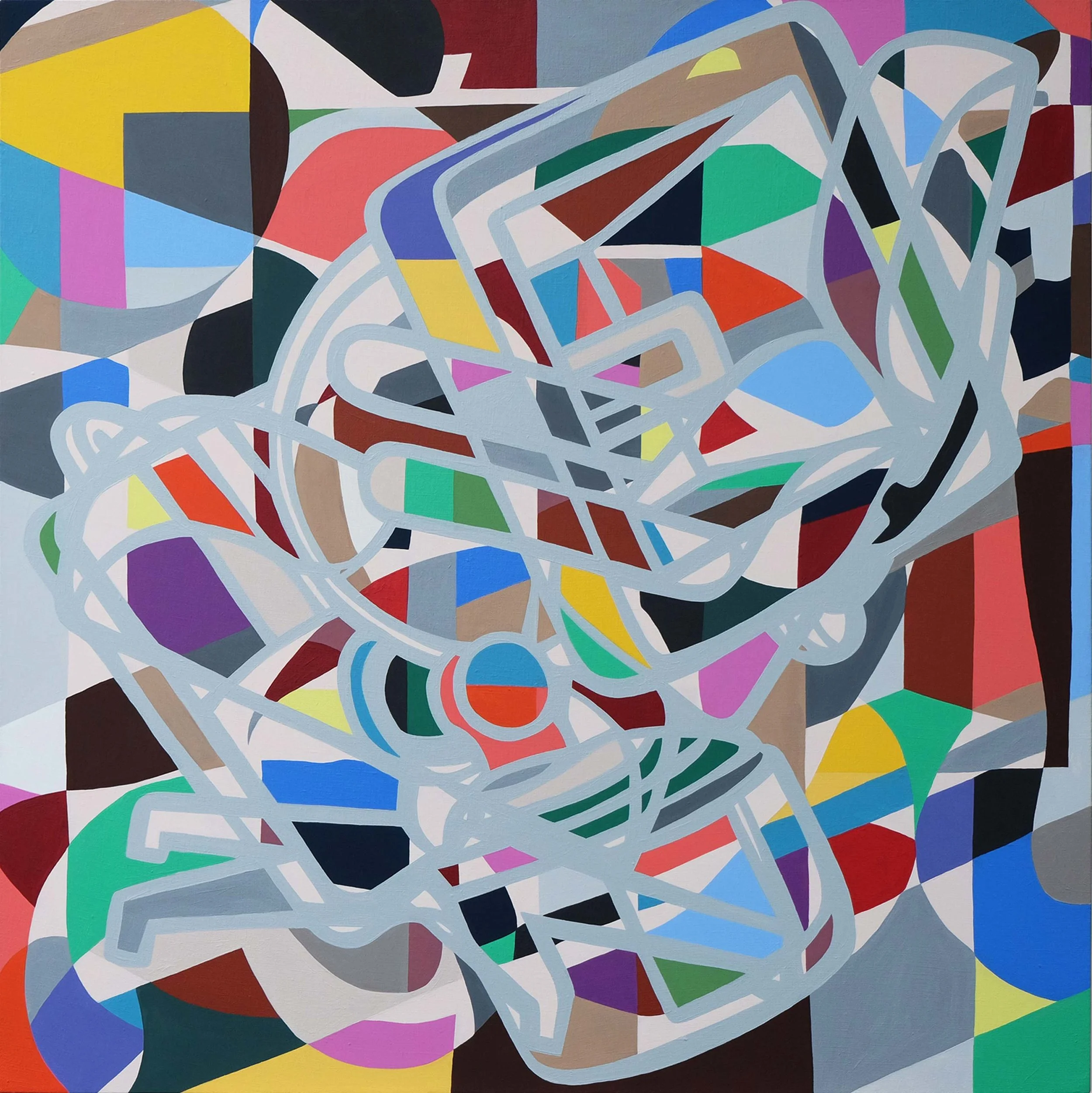   Still Life with Landscape No. 6 , 2018 | Acrylic on linen, 915 x 915mm  NKB Gallery - The Summer Exhibition  