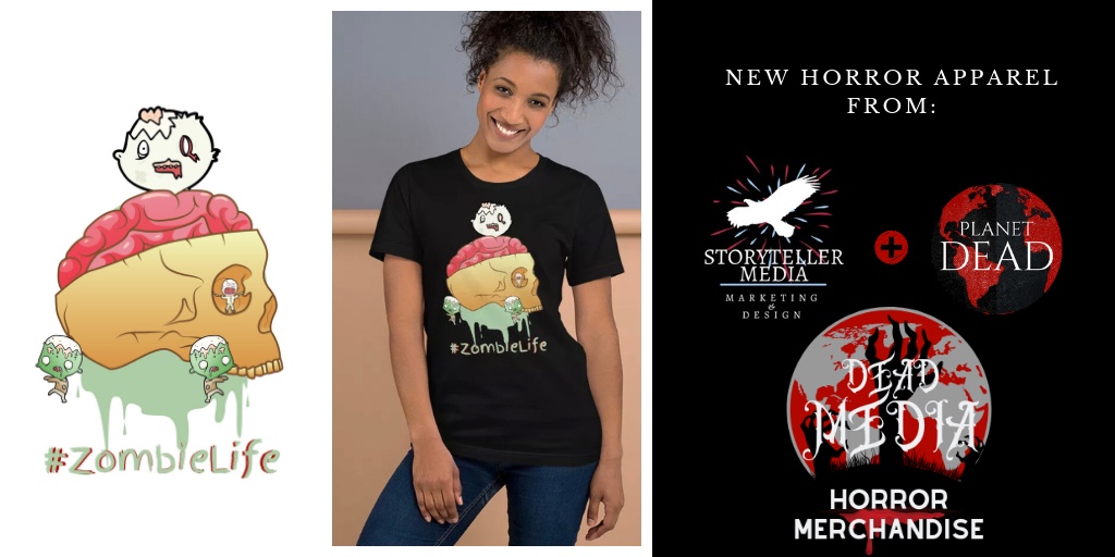 Storyteller Media & The Planet Dead Franchise have united to bring fun and stylish horror apparel as Dead Media. Website & Social Media coming soon. Click Here to grab this design