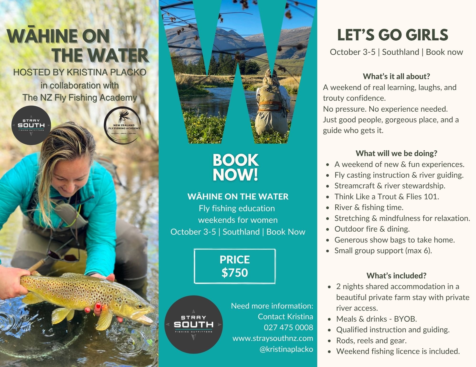WĀHINE ON THE WATER ~ Fly Fishing Education Weekends for Women October 3-5 | Southland