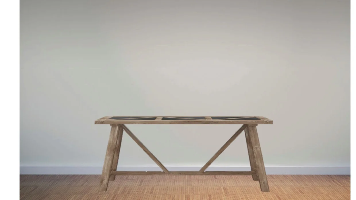 A farmhouse style console and blank hallway wall through is a good starting point.
