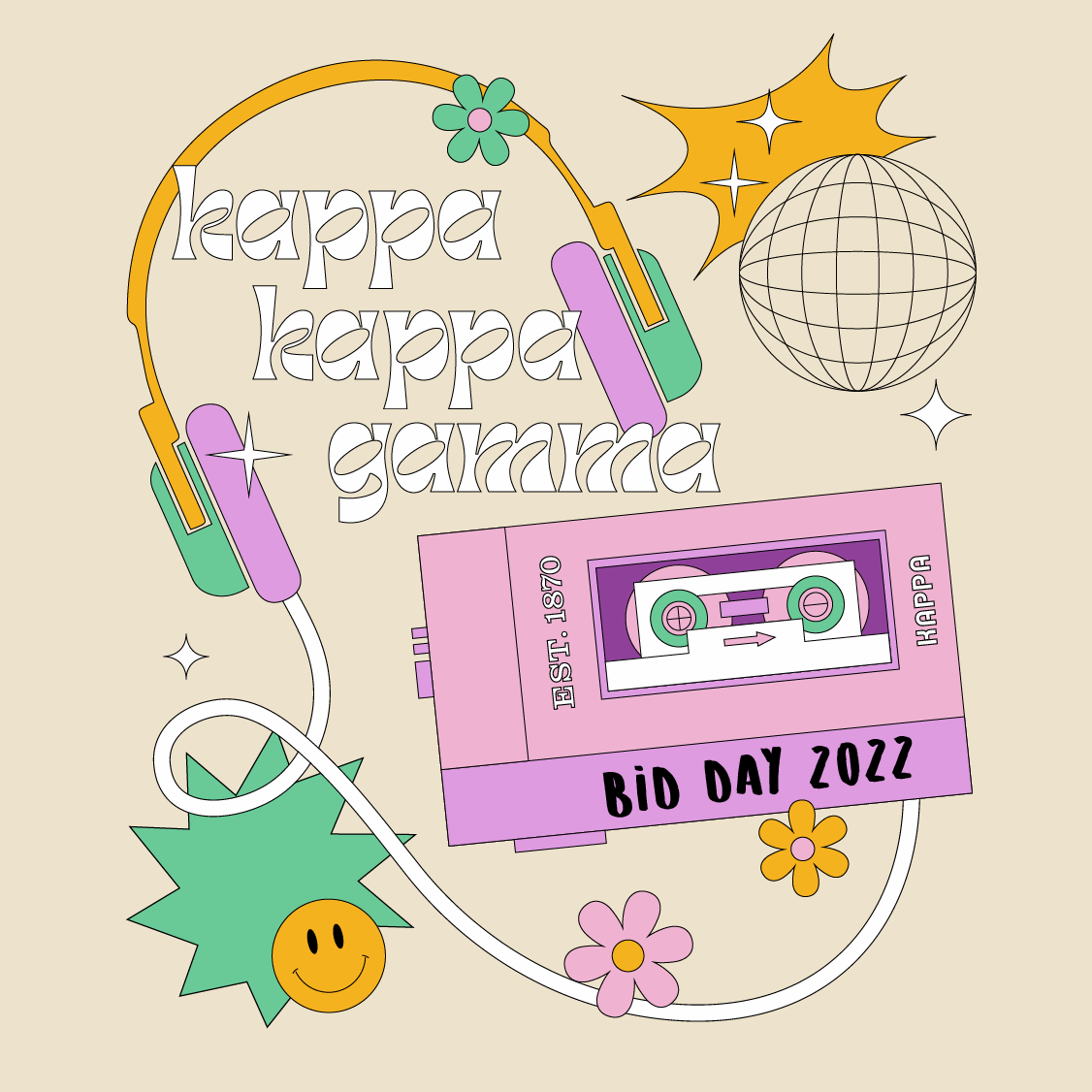 Kappa Kappa Gamma Bid Day 90s Retro Line Art Smiley Flower Headphones Walkman-01.png