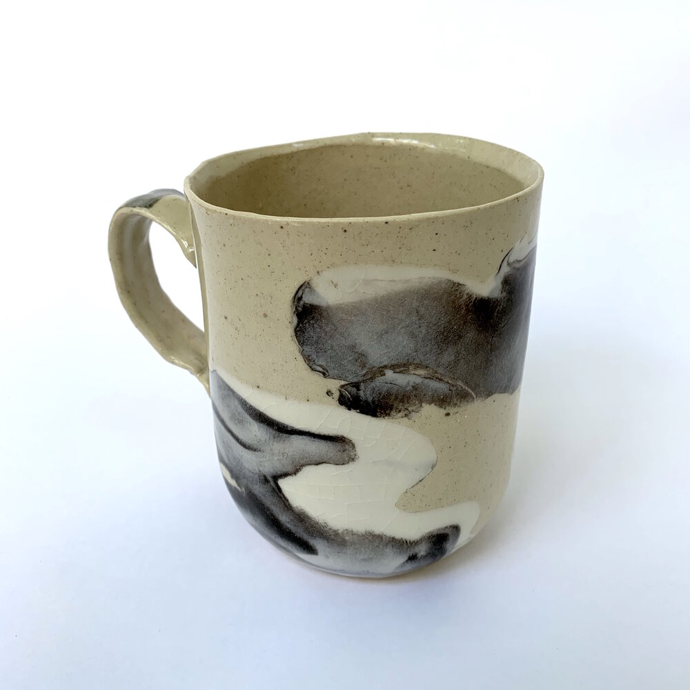 Blue Slab Built Uniform Dots Textured Mug – comfy-kiln-studio
