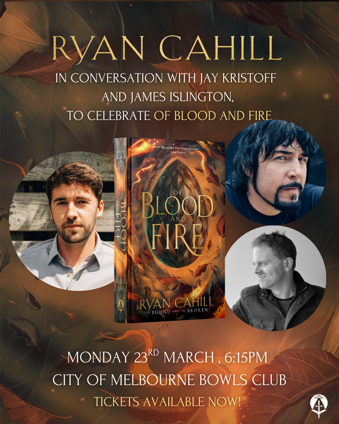 Celebrating Ryan Cahill (Of Blood and Fire) with Jay Kristoff and James Islington 