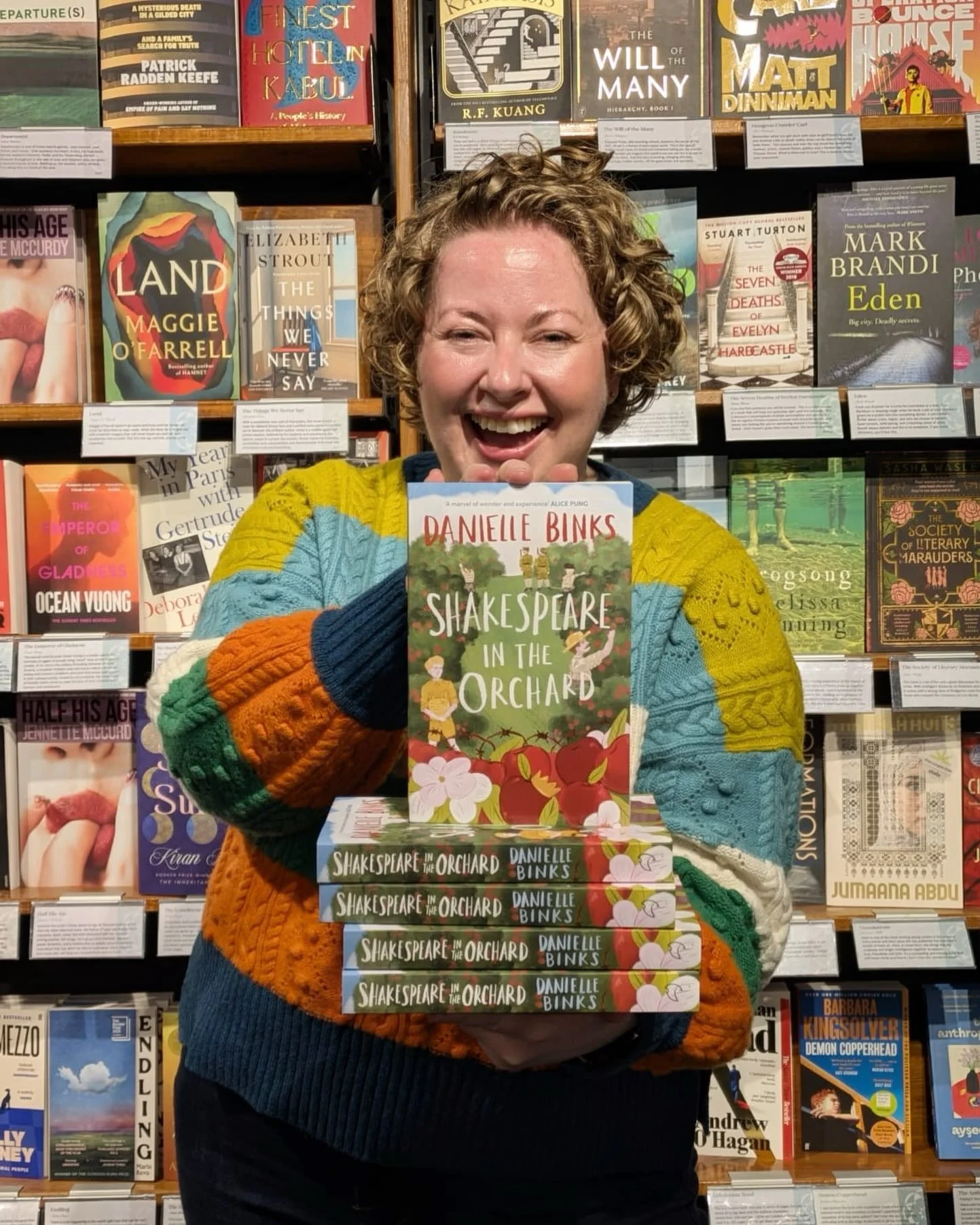 Children&rsquo;s author Danielle Binks was in the bookshop this week, signing copies of her fantastic new book, &lsquo;Shakespeare in the Orchard.&rsquo; 

Based on true events in Australia during World War I &lsquo;Shakespeare in the Orchard&rsquo; 