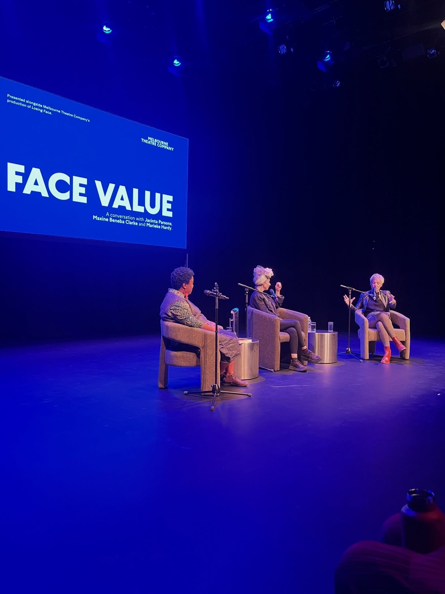 .
Two of our faves right here. 
.
@maxinebeneba and @jacintaparsons waxing lyrical, and passionately, about womanhood and the passing years and that maybe, just maybe, in fact almost definitely, it does get better. 

At the home of @melbtheatreco jus