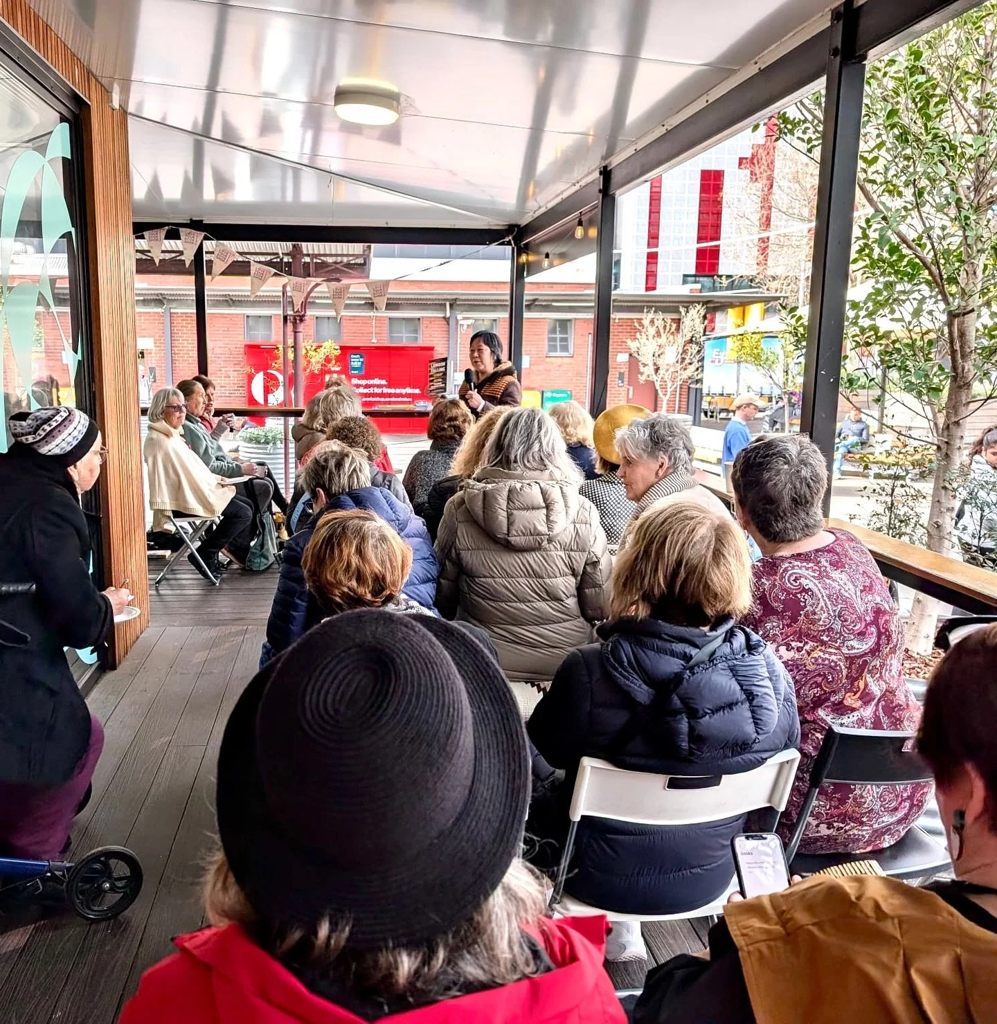 What a wonderful first gathering we had on the verandah of our bookshop @stringbeanalley @vicmarket for our very special guests from the @seniorsinmelbourne

Jaye chatted about the history of the Mary Martin Bookshops and her choice reads targeted fo