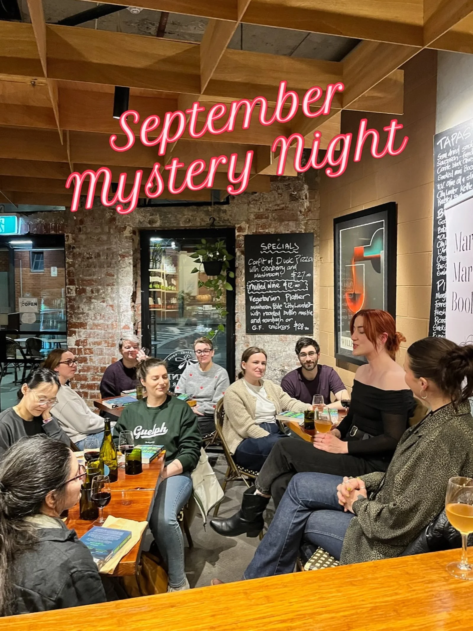 If you like books and discovering new authors you will love Mystery Night!
Simply meet us at the appointed time and place and we&rsquo;ll take care of the rest. Let us treat you to a night full of mystery tailored for a discerning book lover complete