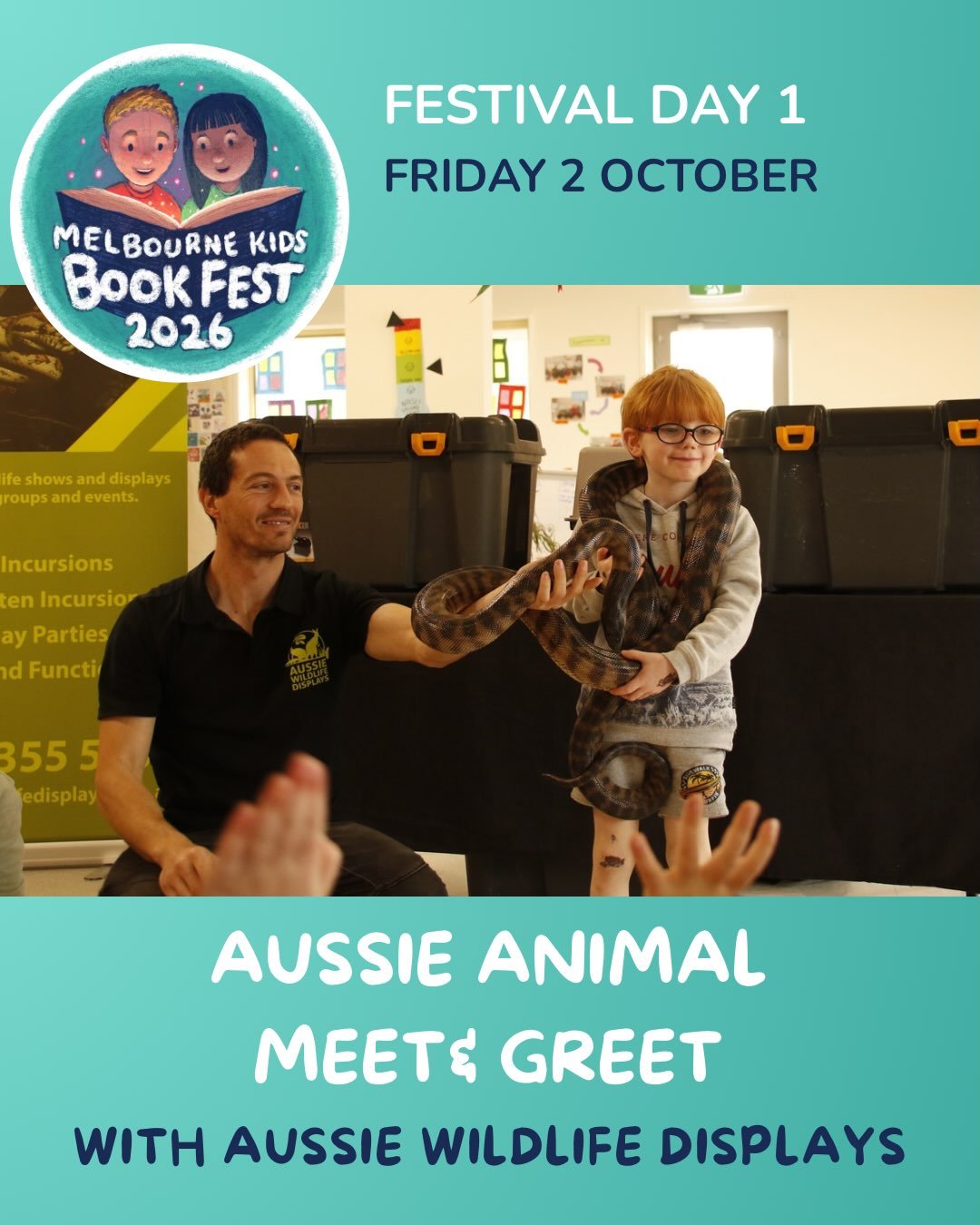 FESTIVAL HUB - Day 1 Friday 2nd October

Workshop tickets to the 2026 Melbourne Kids Book Fest have sold out. But that doesn&rsquo;t mean you can&rsquo;t join in the fun! All events at our Free Festival Hub are open to everyone. 

Tomorrow at the Fre