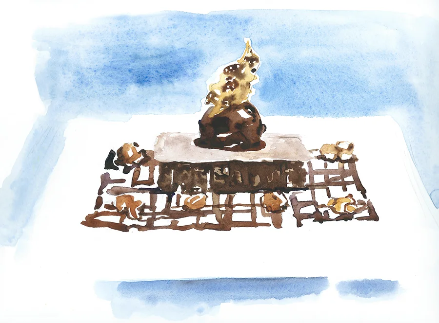Le tout au chocolat, sauce au cacao, sorbet cacao