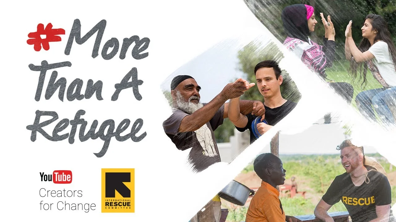  #MoreThanARefugee, a campaign for World Refugee Day in 2017. YouTube and the International Rescue Committee partnered to help tell the story of refugees. Seven prominent YouTube creators connected with refugees with whom they shared something in com